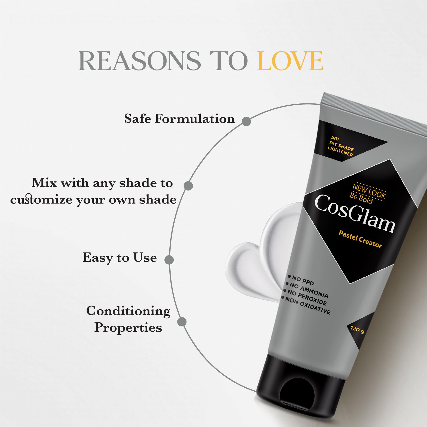 Cosglam Semi Permanent Hair Color For Women & Men, (120G, Pastel Creator) Enriched With Conditioner, Glossy Finish, No Ammonia, No Peroxide & Non Oxidative image 3
