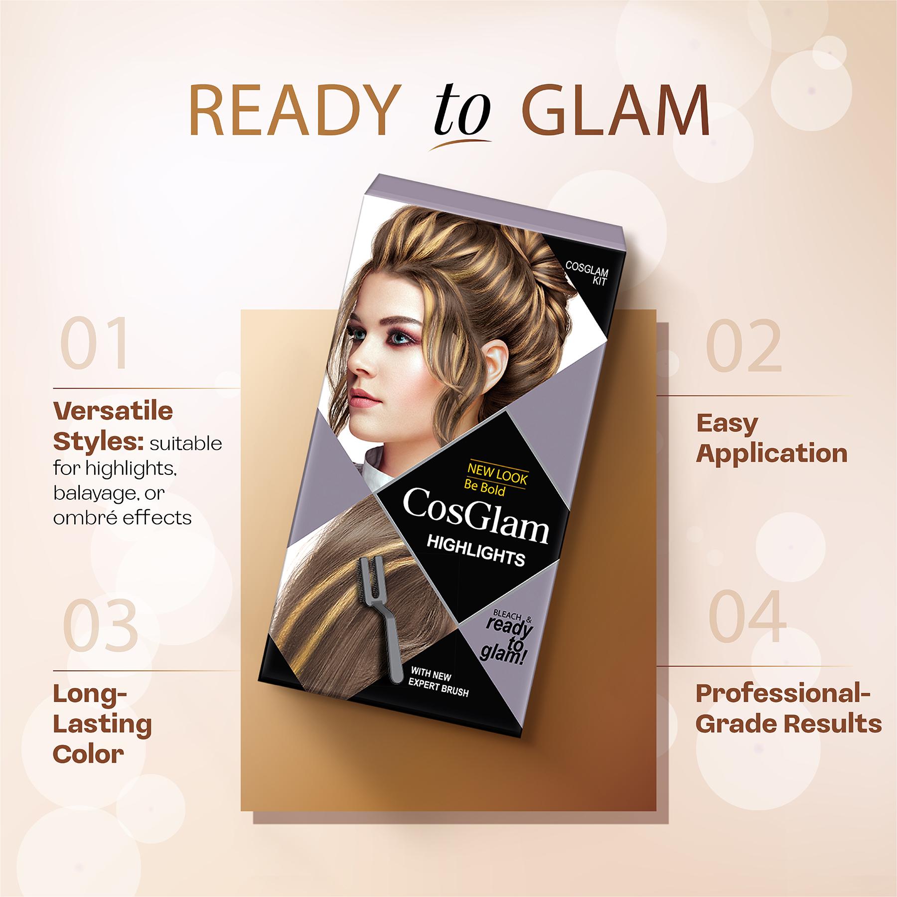 Cosglam Hair Highlights Colour For Women Semi Permanent Hair Color, 115ML Hair Highlighter Ready To Glam For Men & Women image 3