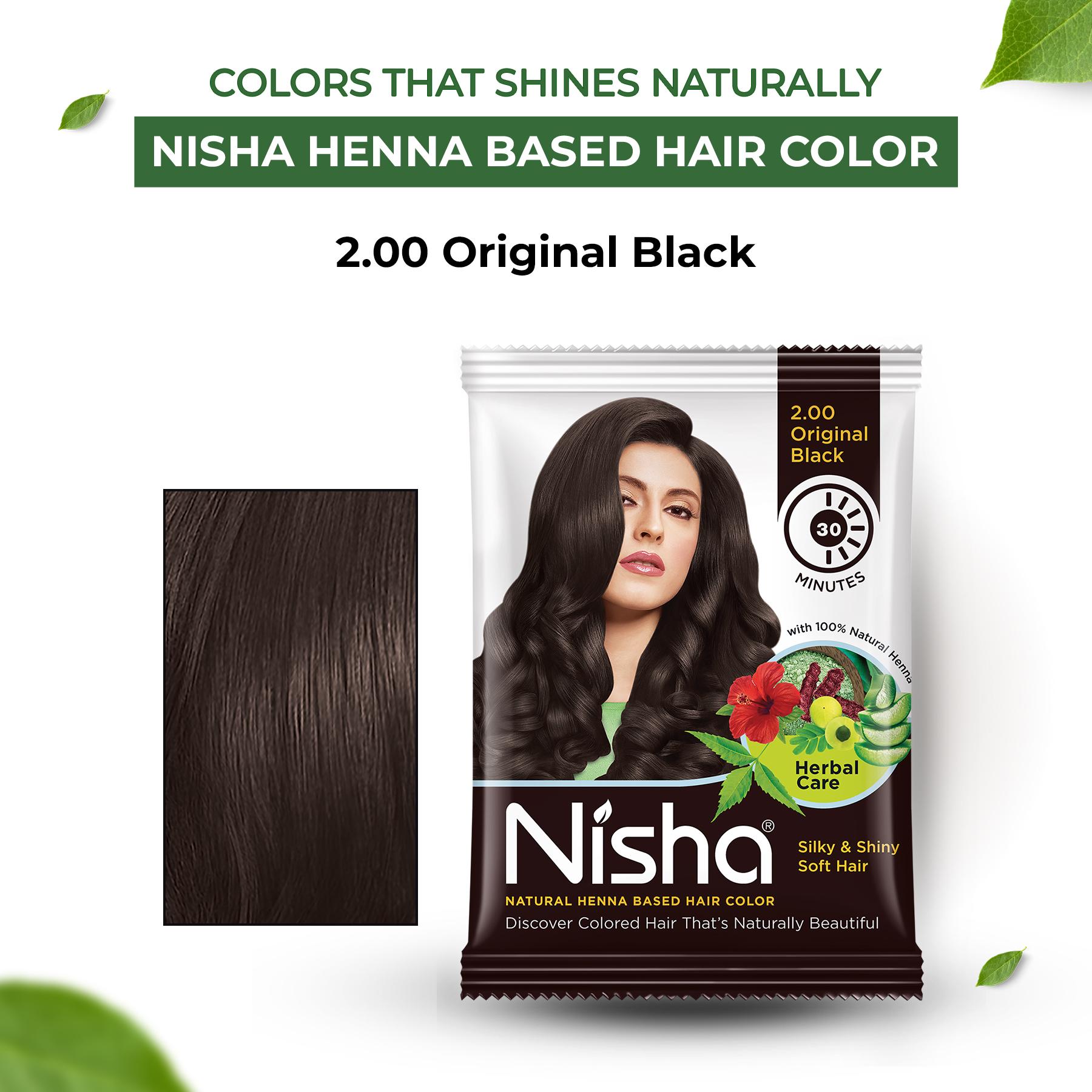 Nisha Hair Colour For Women - Original Black, 25G Each (PACK Of 10) | Herbal Conditioning | 100% Henna-based Hair Colour image 3