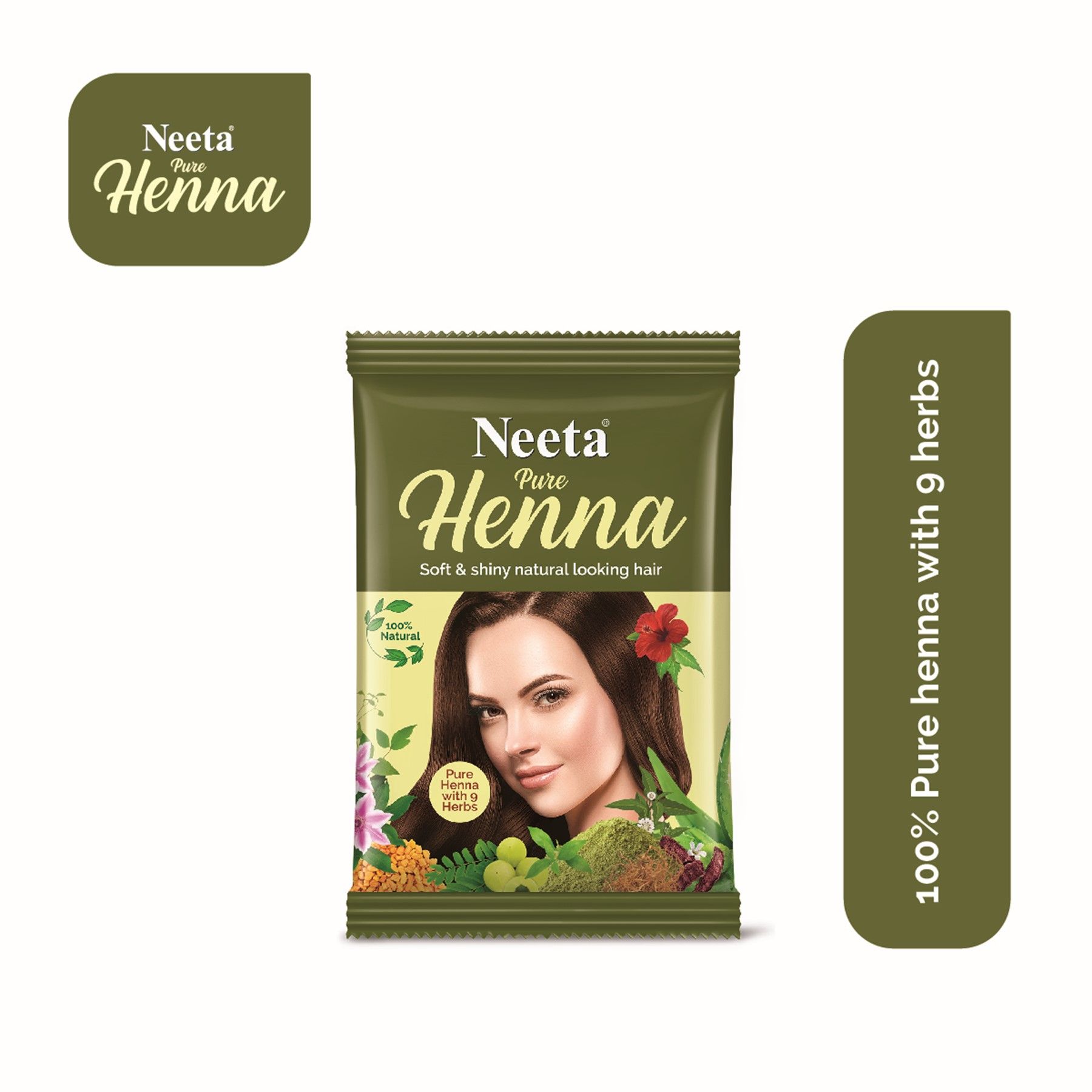 Neeta Pure Henna Soft & Shiny Natural Looking Hair Color, 100% Natural 9 Herbs 30G image 3