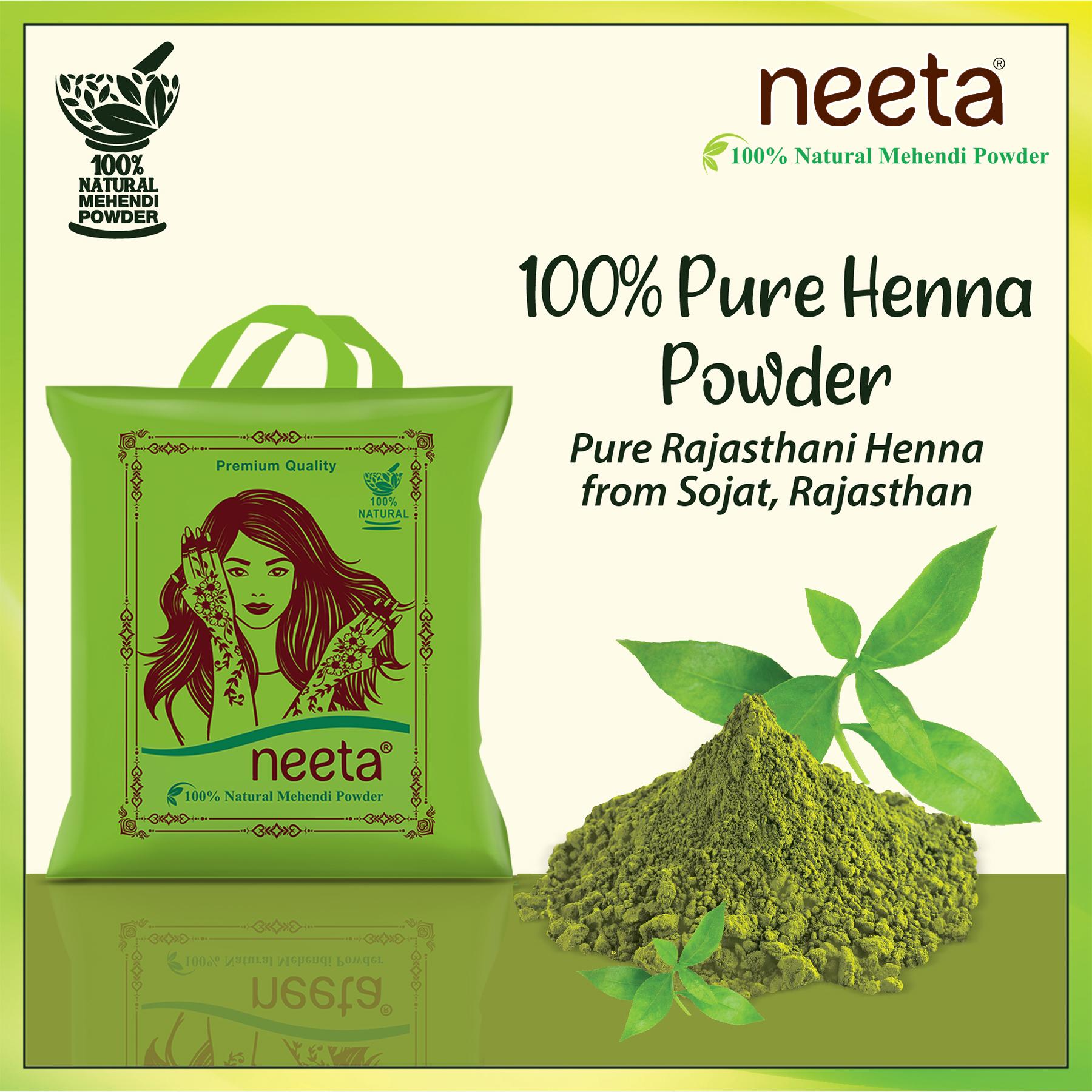 Neeta 100% Natural Henna Powder 1KG Rich Brown For Hair, Hands & Feet image 3