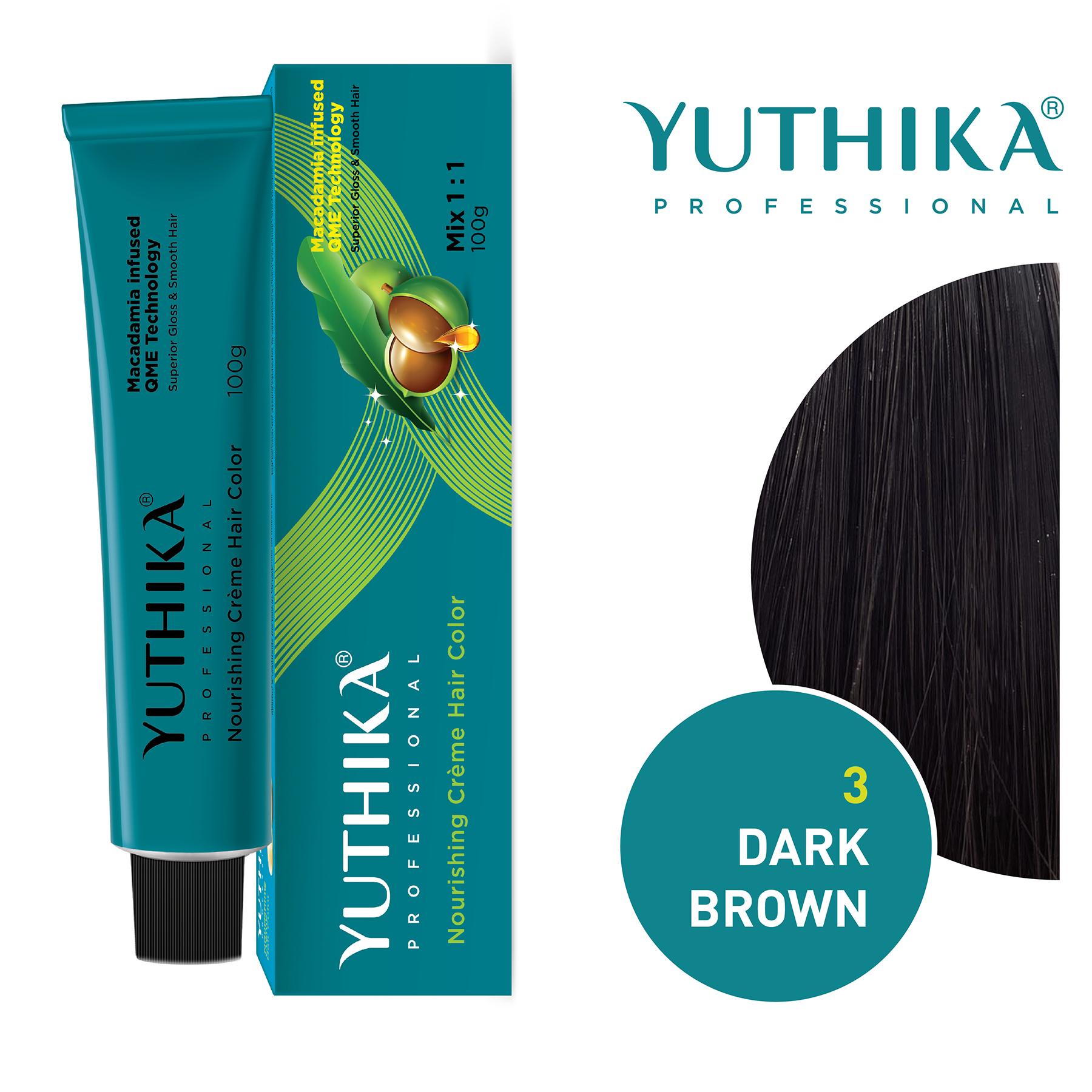 Yuthika Professional Creme Hair Color 100G Dark Brown 3.0 image 3