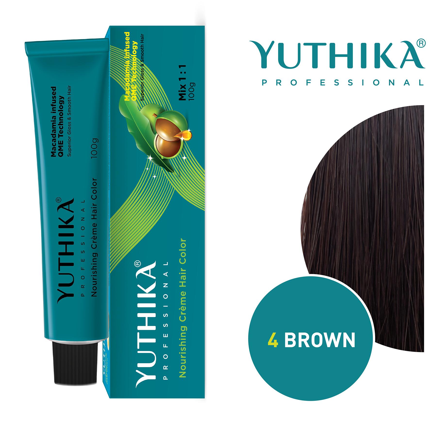 Yuthika Professional Creme Hair Colour 100GM, Brown 4.0 | 100% Grey Coverage | Permanent Hair Color For Women & Men | Vibrant, Long Lasting Tone | Infused With Macadamia Oil image 3