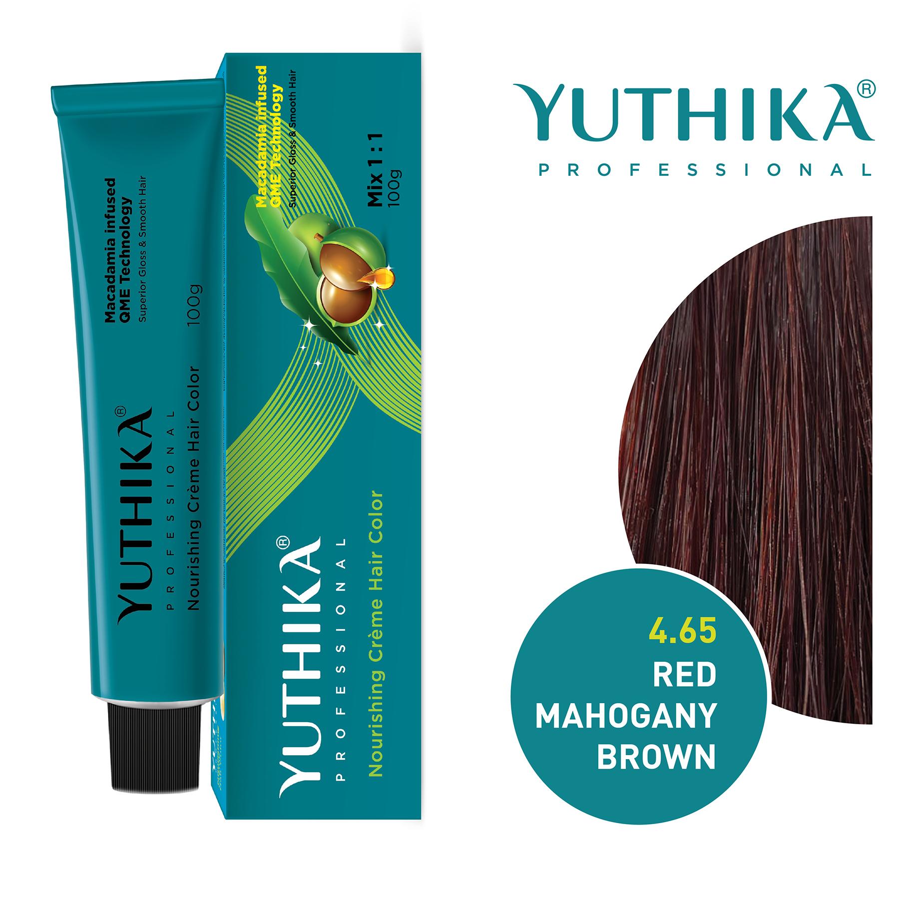 Yuthika Professional Creme Hair Color 100G Red Mahogany Brown 4.65 image 3