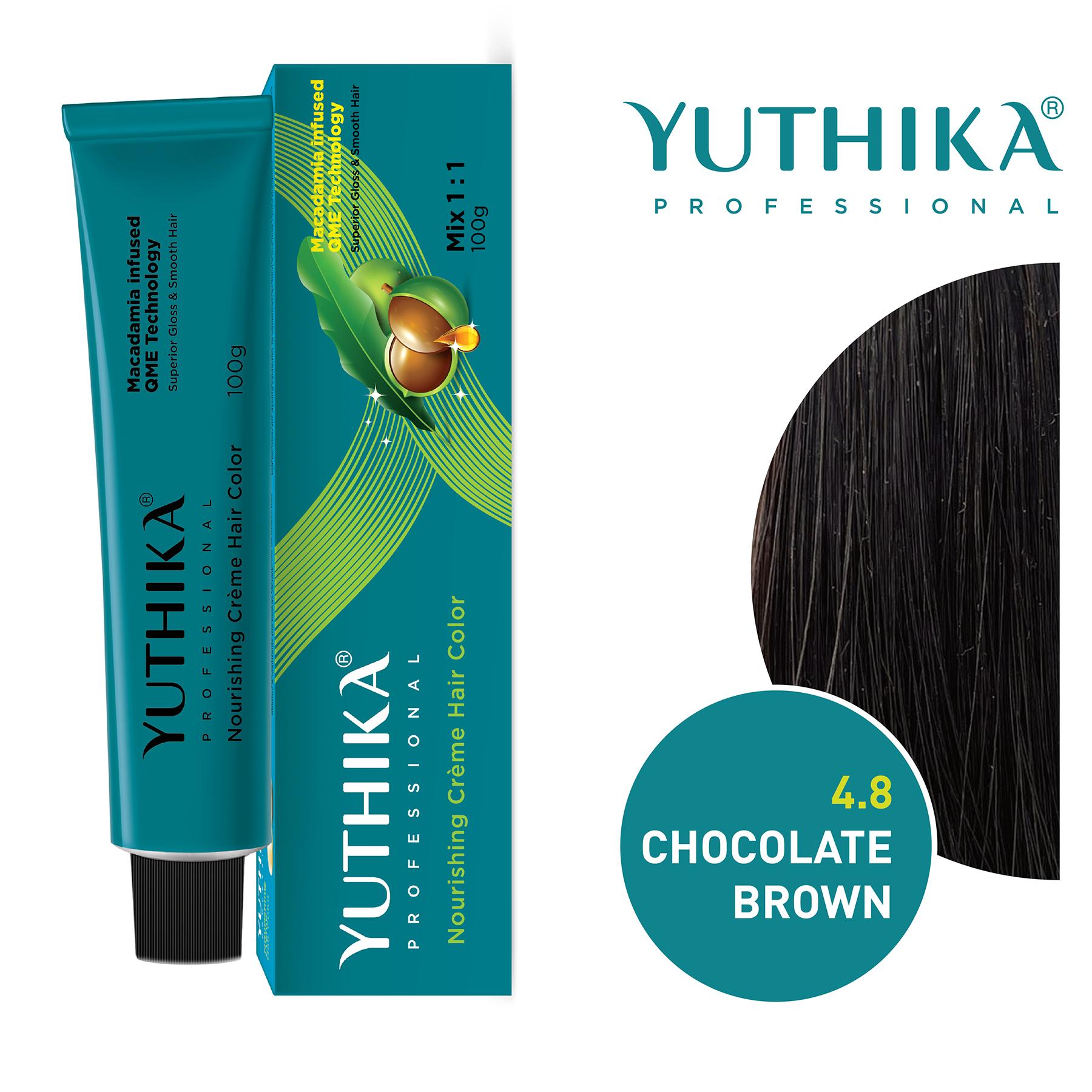 Yuthika Professional Creme Hair Color 100G Chocolate Brown 4.8 image 3