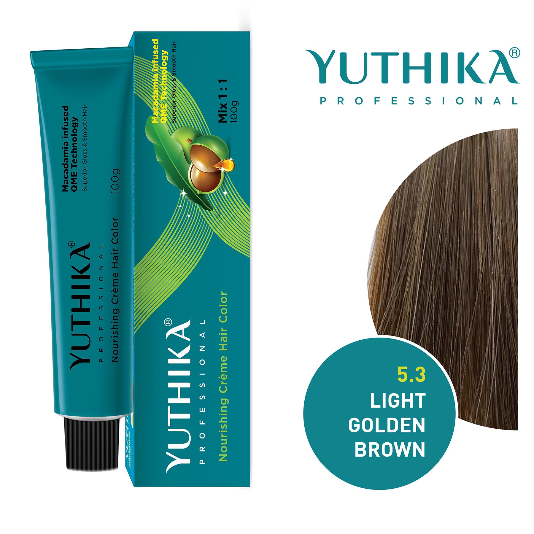 Yuthika Professional Creme Hair Color 100G Light Golden Brown 5.3 image 3