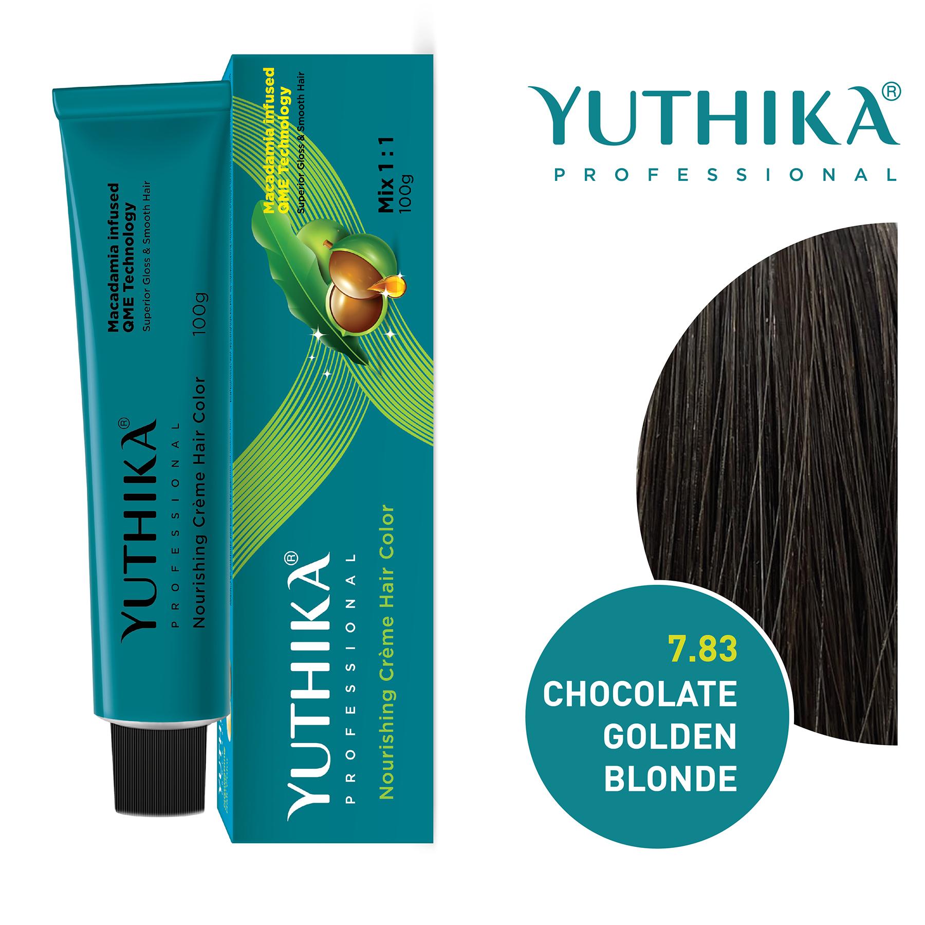 Yuthika Professional Creme Hair Color 100G Chocolate Golden Blonde 7.83 image 3