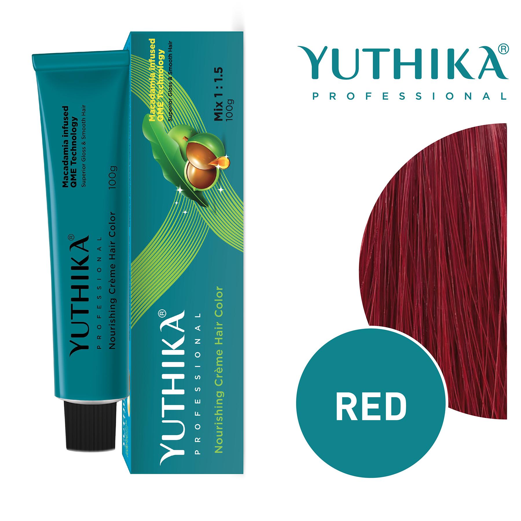 Yuthika Professional Creme Hair Colour 100GM, Red | 100% Grey Coverage | Permanent Hair Color For Women & Men | Vibrant, Long Lasting Tone | Infused With Macadamia Oil image 3