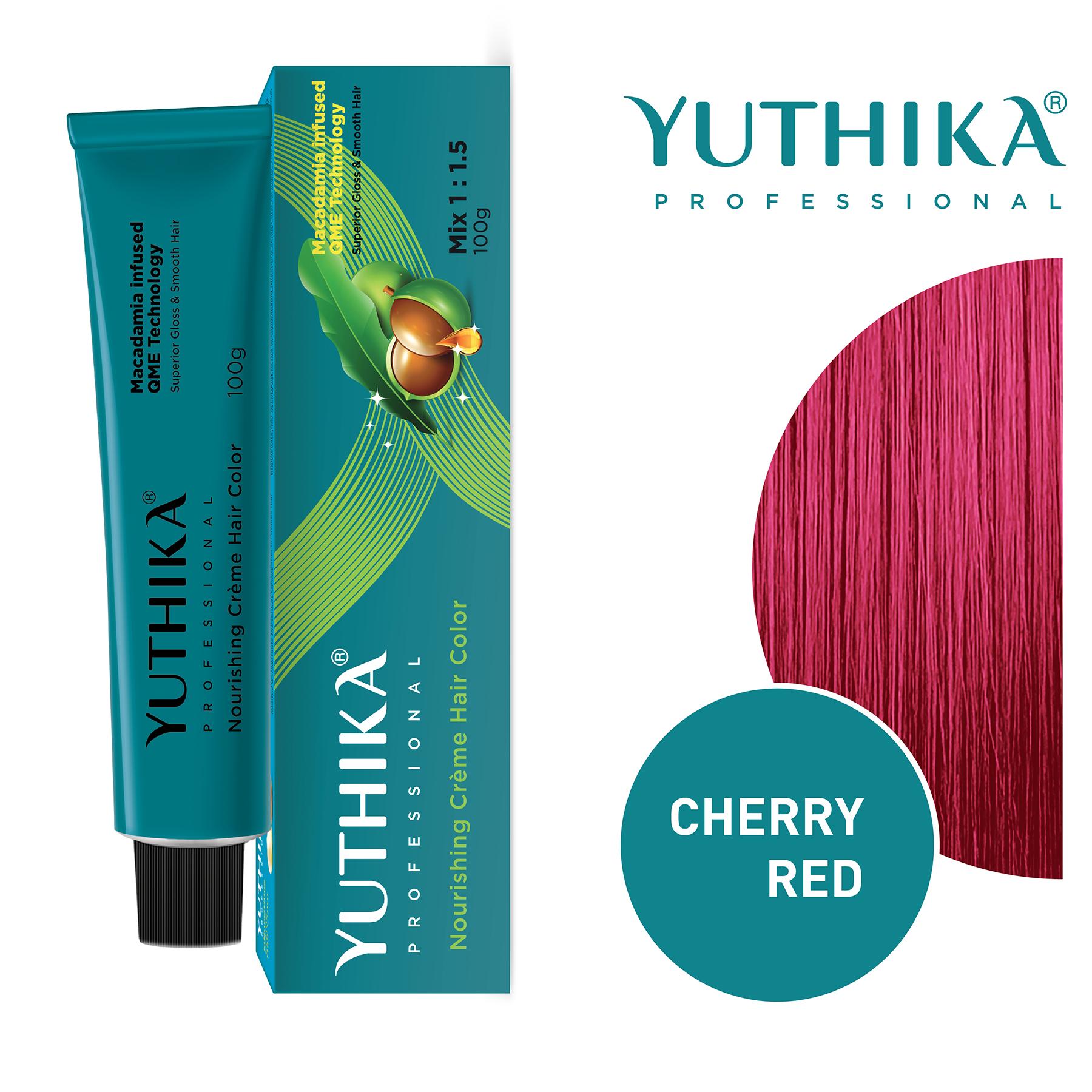 Yuthika Professional Creme Hair Colour 100GM, Cherry Red | 100% Grey Coverage | Permanent Hair Color For Women & Men | Vibrant, Long Lasting Tone | Infused With Macadamia Oil image 3
