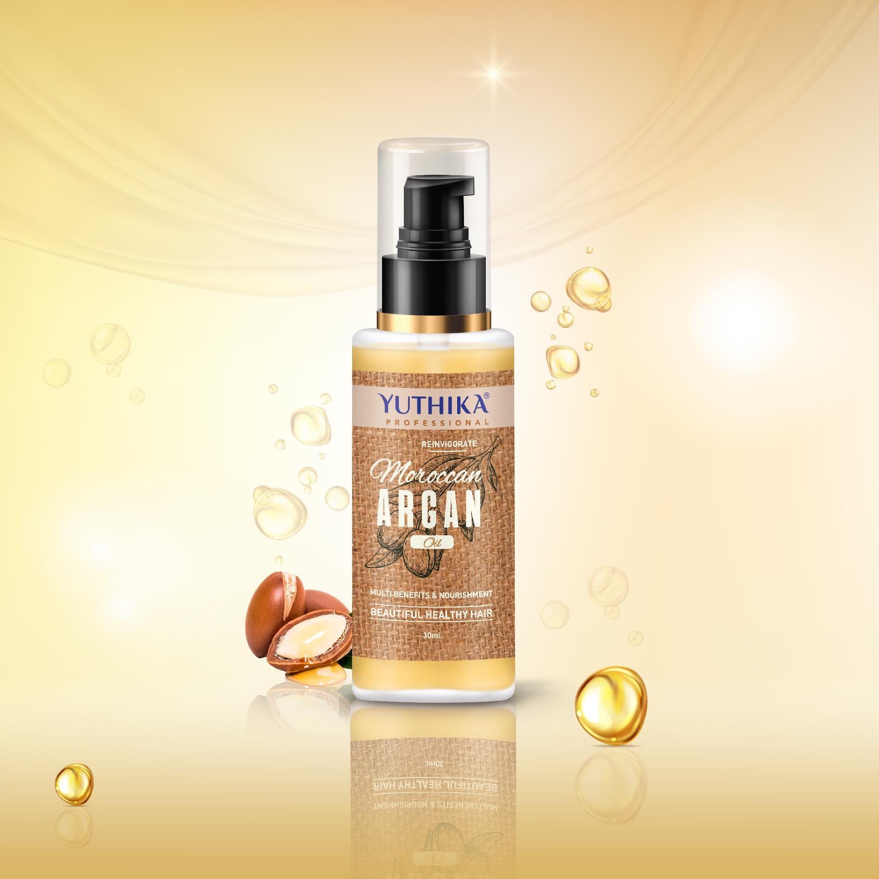 Yuthika Argan Oil Hair Serum - Moroccan Oil 30ML - Ultra-smooth, Enhanced Shine, Intense Softness, Tames Frizz image 3