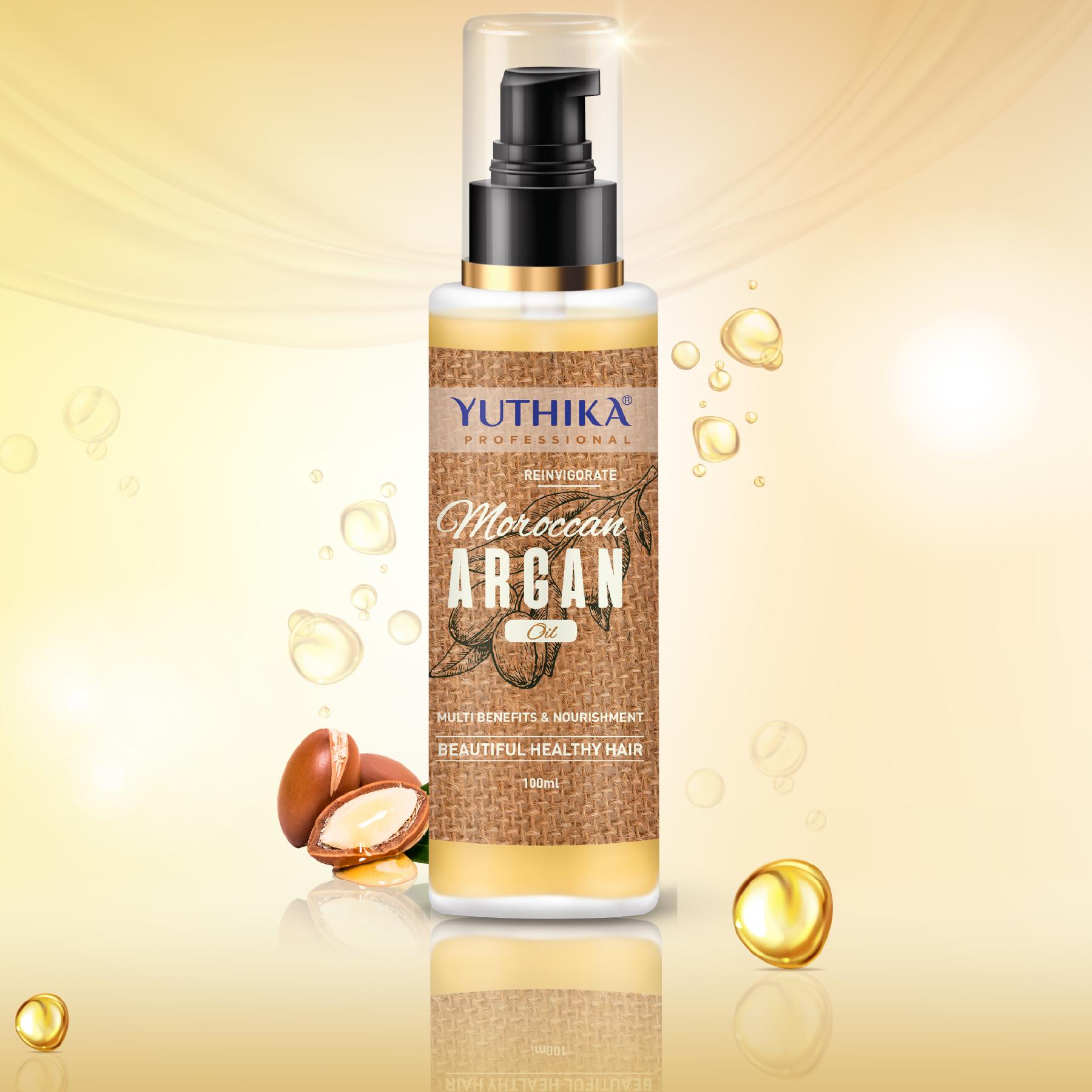 Yuthika Argan Oil Hair Serum - Moroccan Oil 100ML - Ultra-smooth, Enhanced Shine, Intense Softness, Tames Frizz image 3