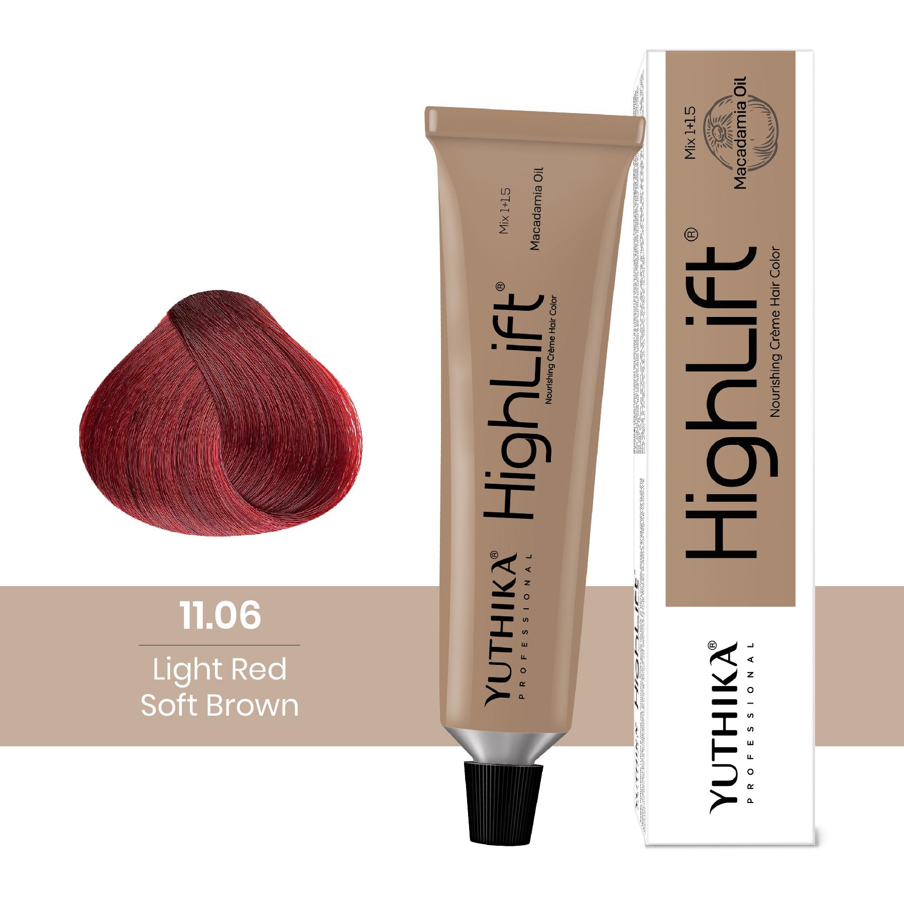 Professional High Lift Creme Hair Colour 11.06 Light Red Soft Brown 50G |100% Grey Cover| Long Lasting Tone image 3