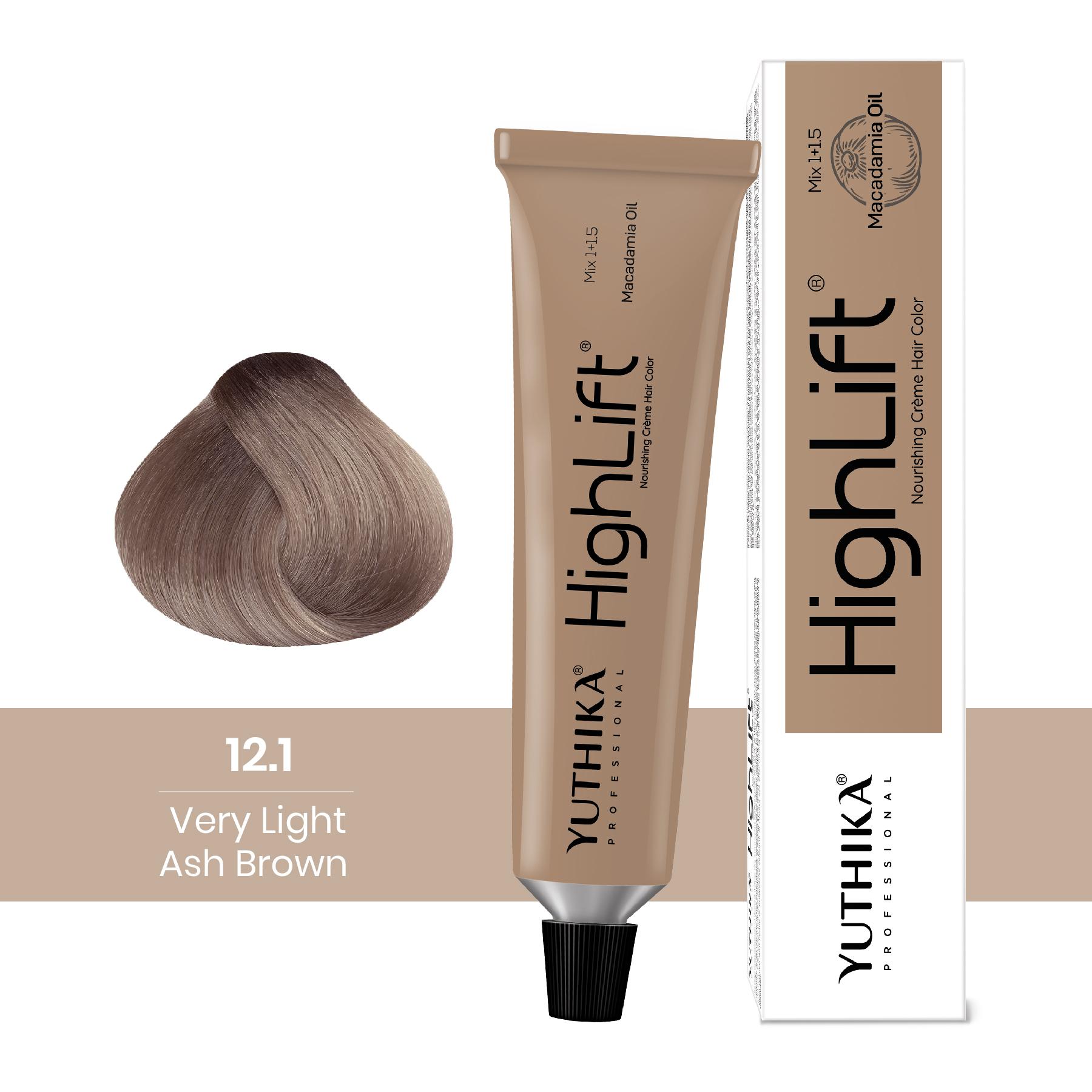 Yuthika Professional High Lift Creme Hair Colour 12.1 Very Ash Brown 50G | 100% Grey Coverage | Permanent Hair Color For Women & Men | Infused With Macadamia Oil & Vitamin E image 3