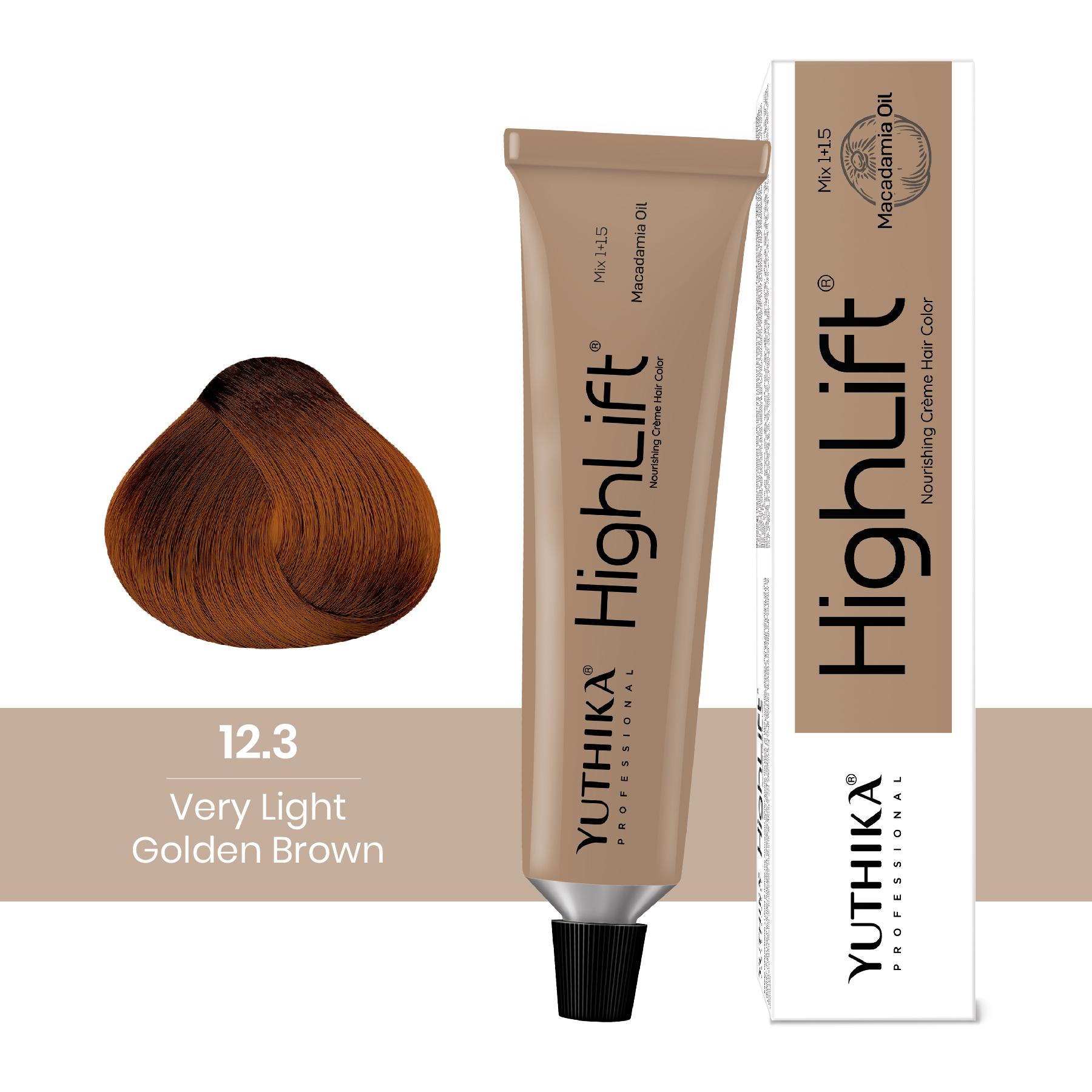 Professional High Lift Creme Hair Colour 12.3 Very Light Golden Brown 50G |100% Grey Cover| Long Lasting Tone image 3