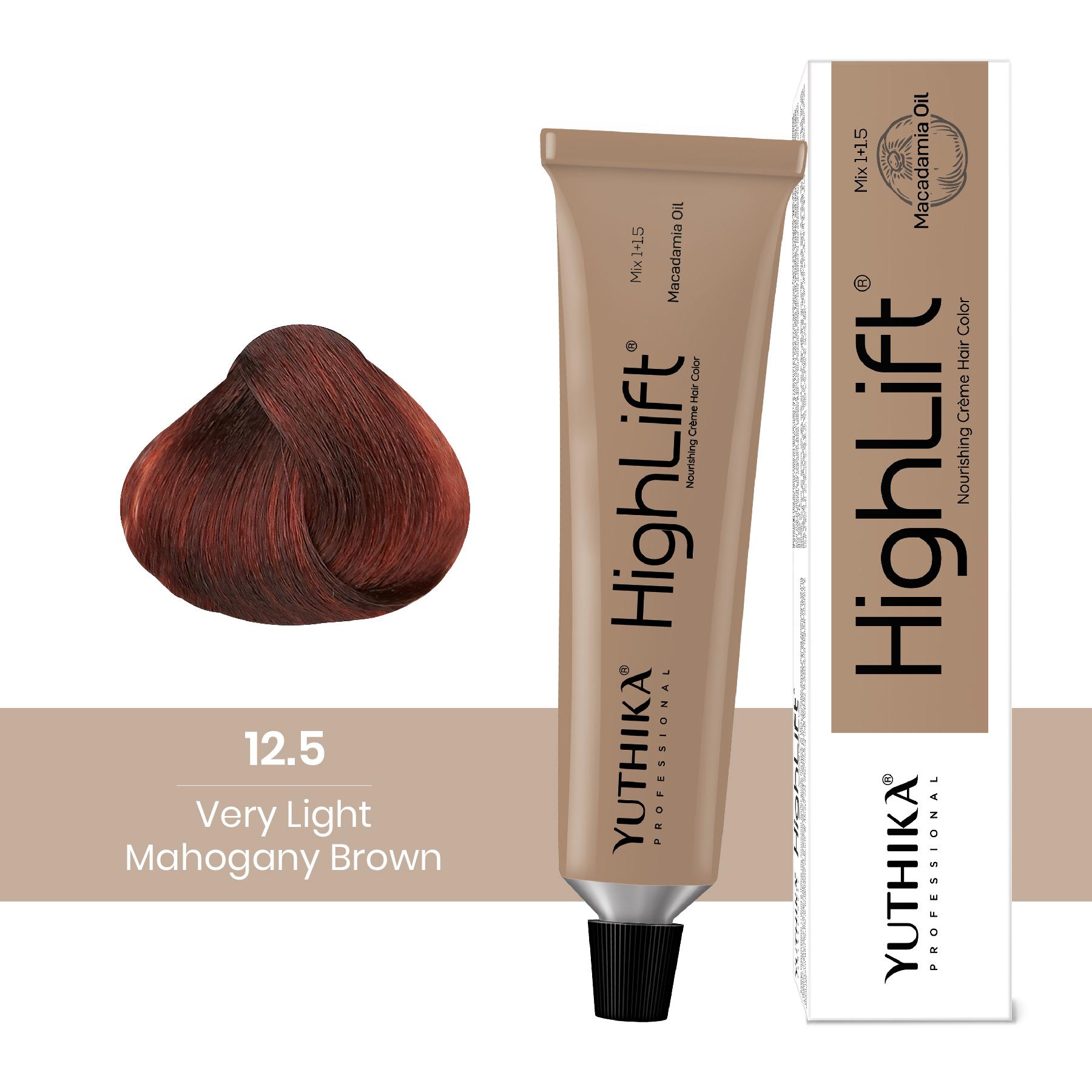 Yuthika Professional High Lift Creme Hair Colour 12.5 Very Light Mahogany Brown 50G |100% Grey Cover| Long Lasting Tone image 3