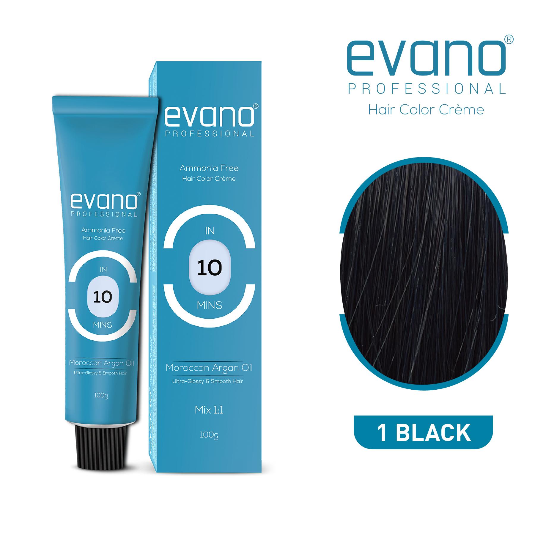 Evano Professional Creme Hair Colour Black, 100G, Ammonia Free, 100% Grey Coverage In 10 Minutes, Salon Quality Hair Color For Women & Men image 3