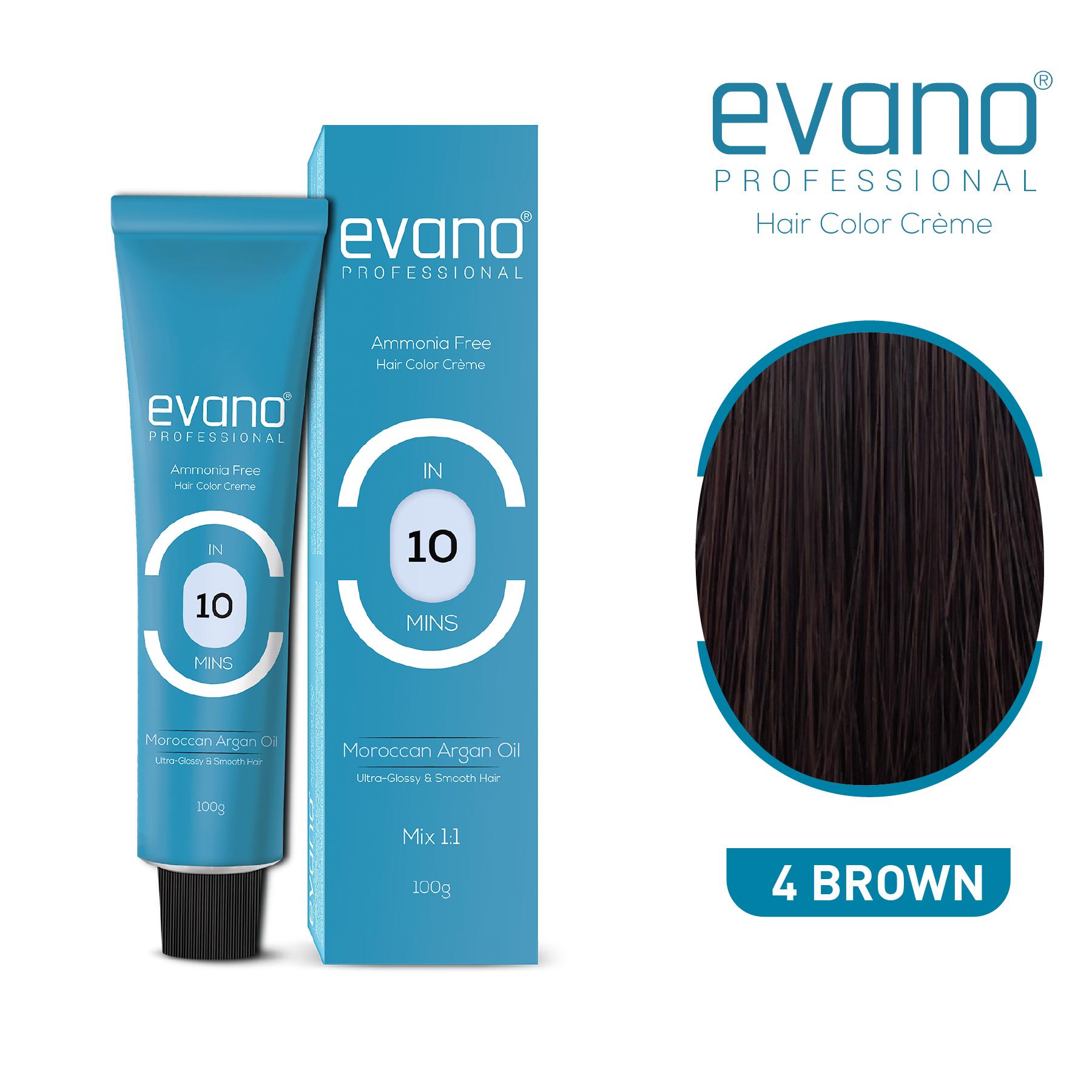 Evano Professional Creme Hair Colour Brown, 100G, Ammonia Free, 100% Grey Coverage In 10 Minutes, Salon Quality Hair Color For Women & Men image 3