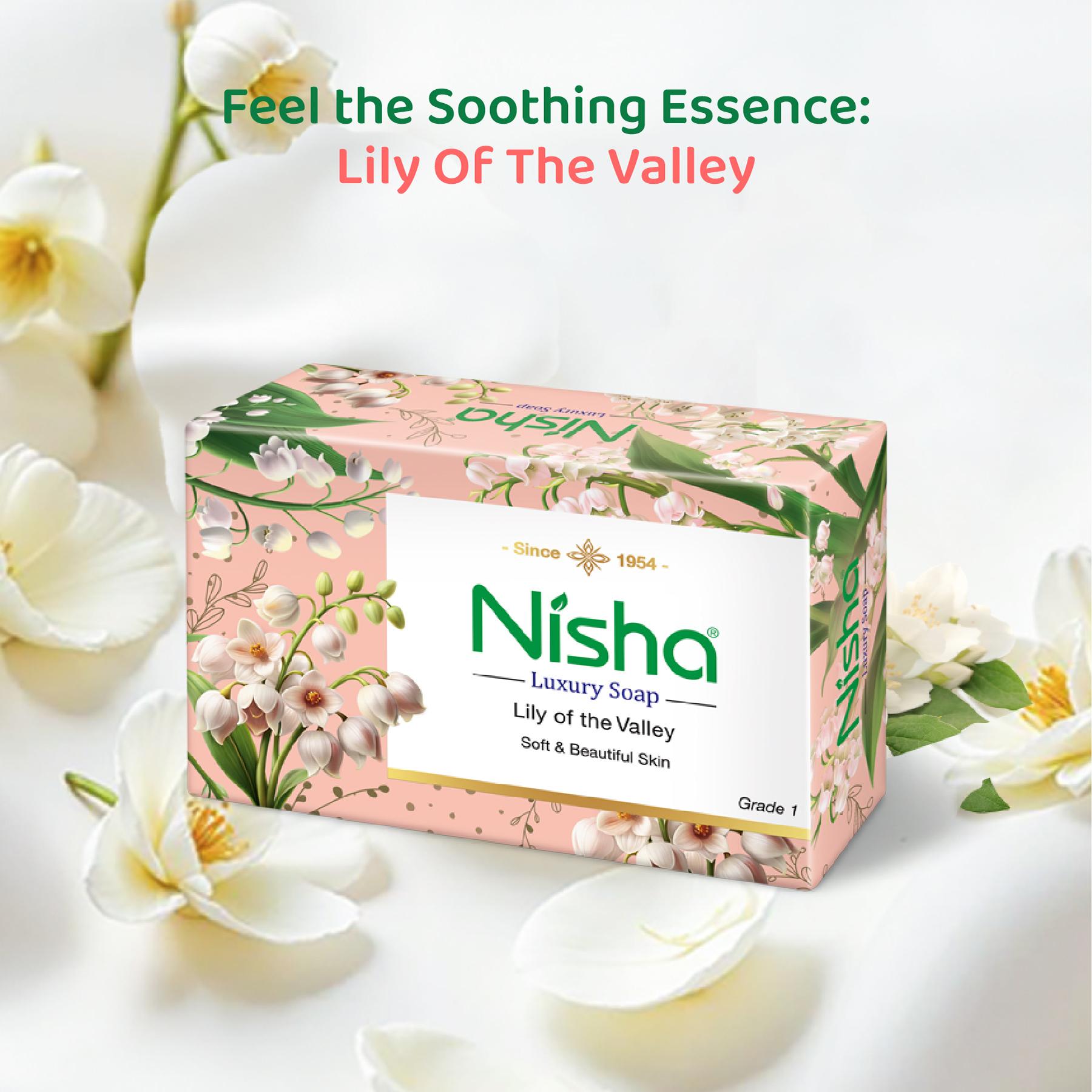 Nisha Luxury Soap Bar Lily Of The Valley For Soft & Beautiful Skin White Pack Of 6 image 3