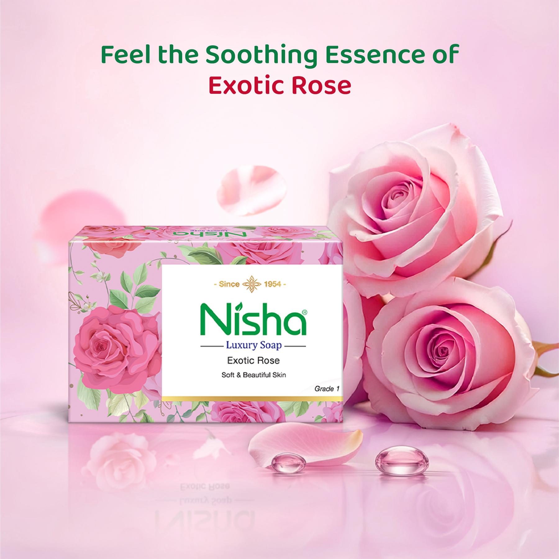Nisha Luxury Soap Bar Exotic Rose 100G Pack Of 6 image 3
