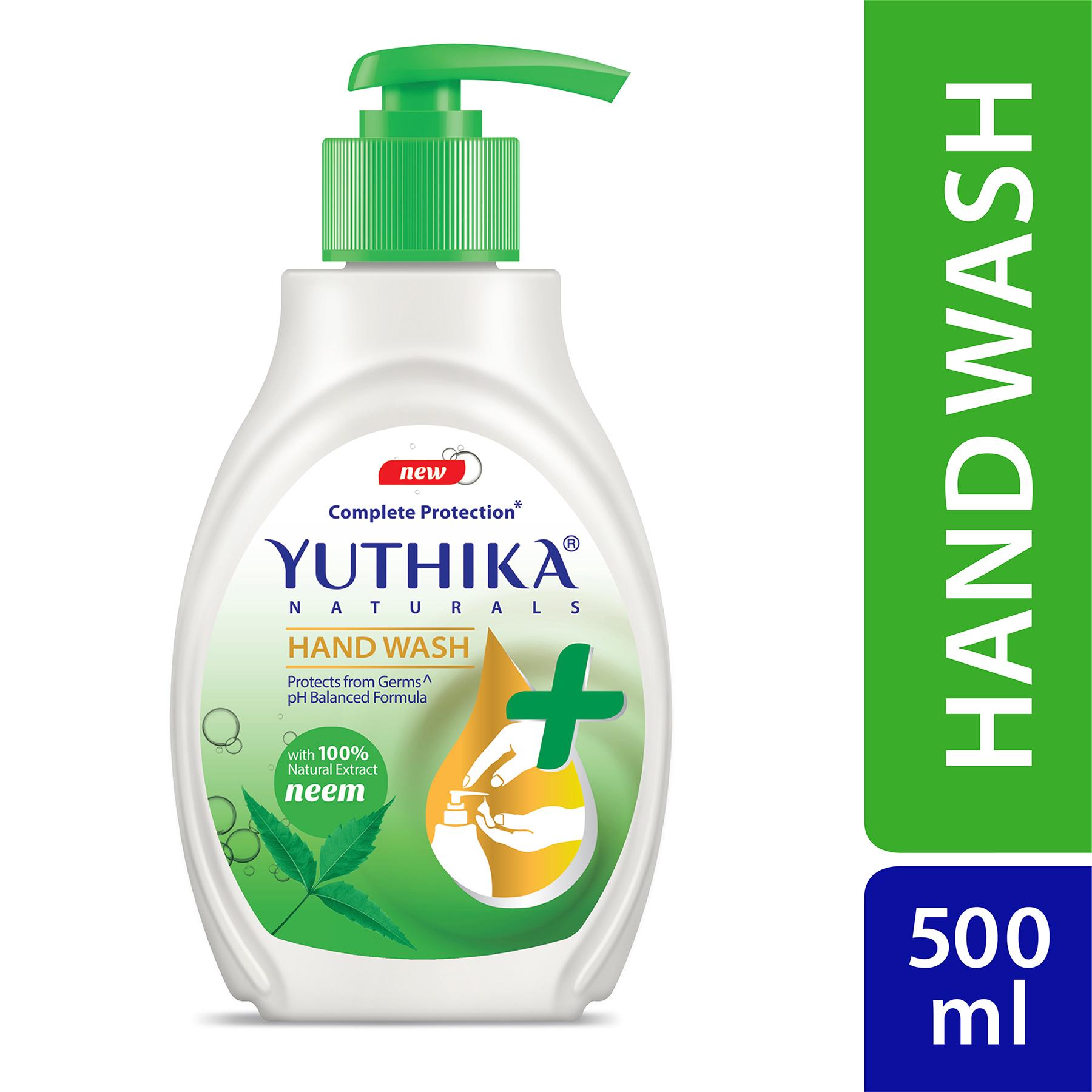 Yuthika Germ Protection Neem Hand Wash Liquid Refill 500ML | Antibactirial Handwash With Ph Balanced Formula image 3