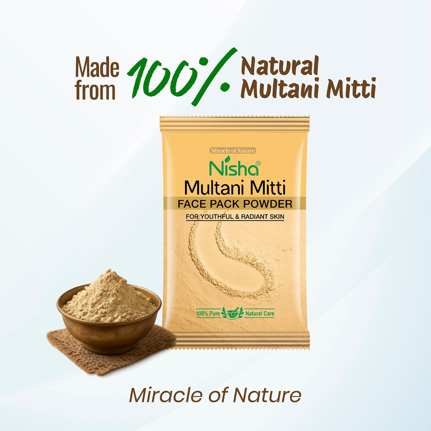 Multani Mitti Powder For Face Pack Pouch Pack Of 10 | Natural Oil Control, Acne & Tan Removal image 3