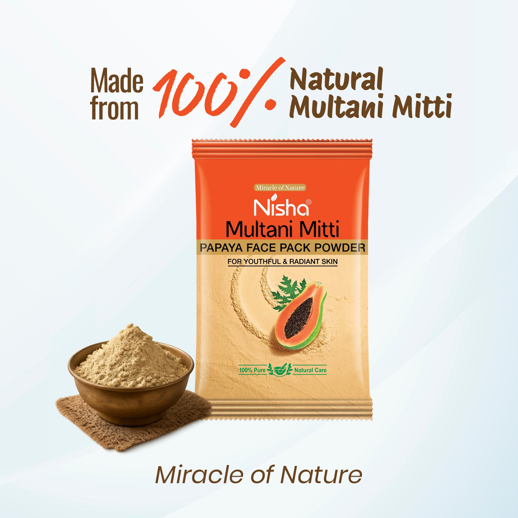 Multani Mitti Powder For Face Pack Pouch Pack Of 10 | Natural Oil Control, Acne & Tan Removal image 3