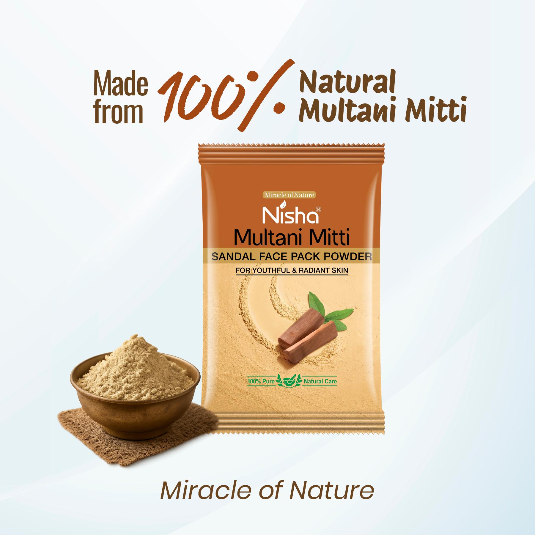 Multani Mitti Powder For Face Pack Pouch Pack Of 10 | Natural Oil Control, Acne & Tan Removal image 3