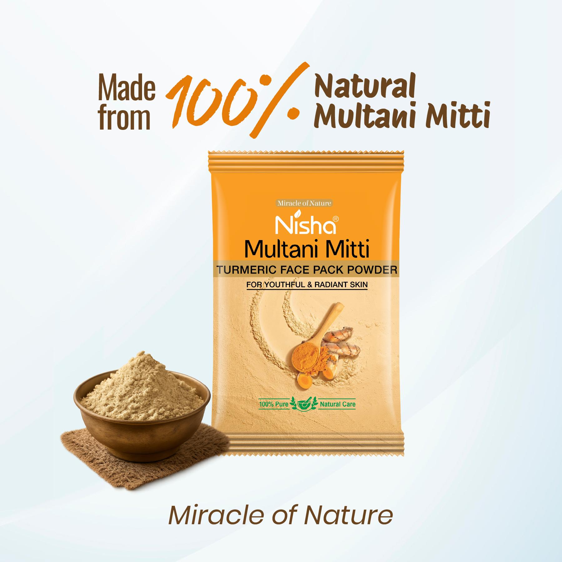 Multani Mitti Powder For Face Pack Pouch Pack Of 10 | Natural Oil Control, Acne & Tan Removal image 3
