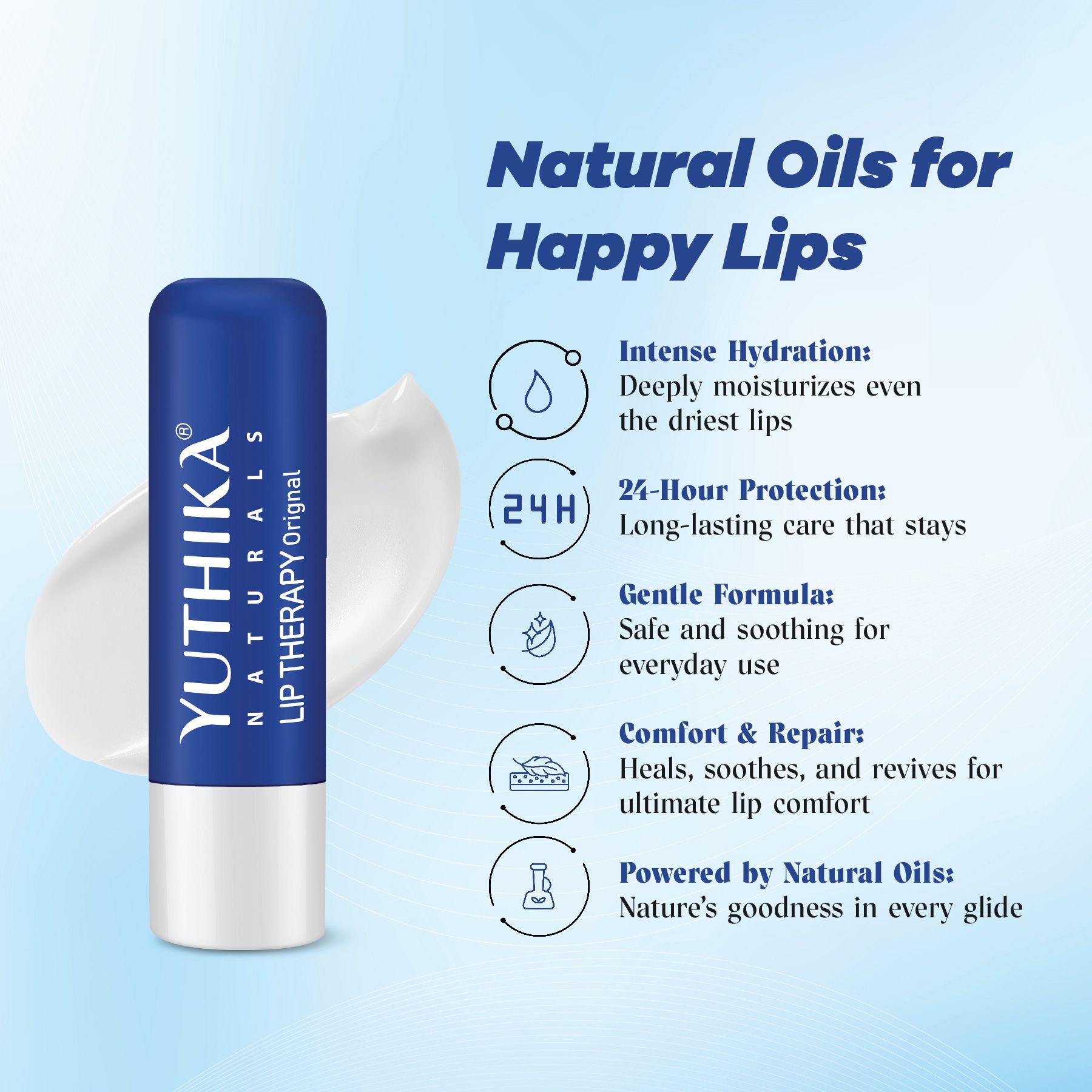 Yuthika Moisturizing Lip Balm – Original 4.8G | Repairs Dry, Damaged Lips With Natural Oils | Hydrated & Smooth Lips | Glossy Finish image 4