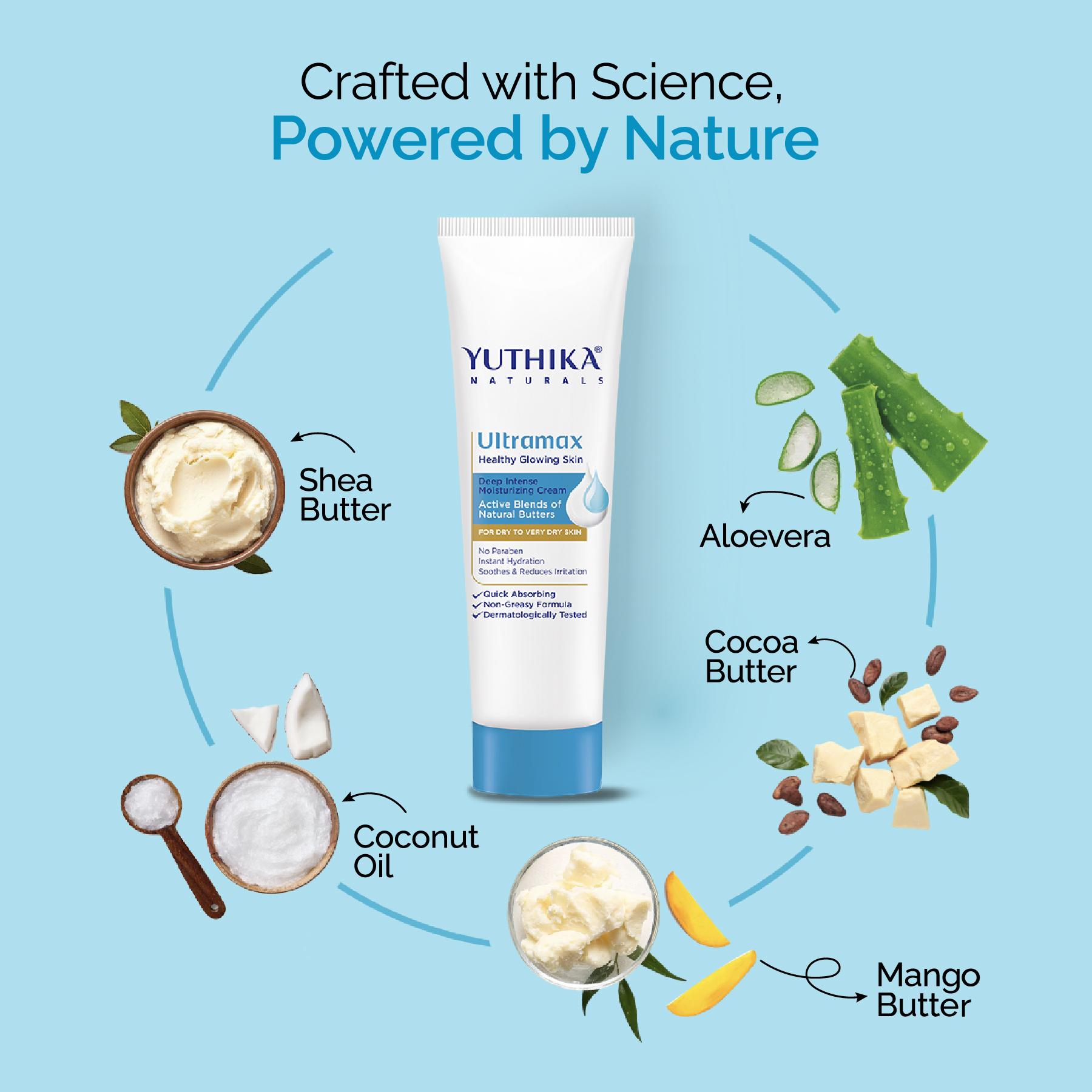 Yuthika Ultramax Deep Intense Moisturizing Cream For Dry To Very Dry Skin Face Moisturizer For Men & Women Deep Hydration & Softness Non-greasy Dermatologically Tested (80ML) image 4