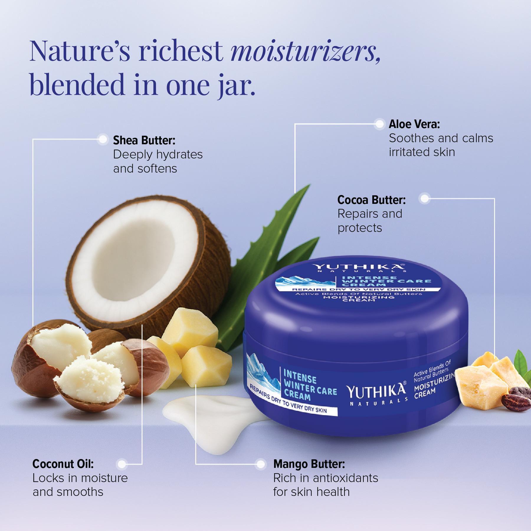 Yuthika Intense Winter Care Cream 100ML | Non Greasy Daily Moisturizer | Deep Hydration With Natural Butters | For Dry, Rough & Very Dry Skin | Face Cream For Women & Men image 4