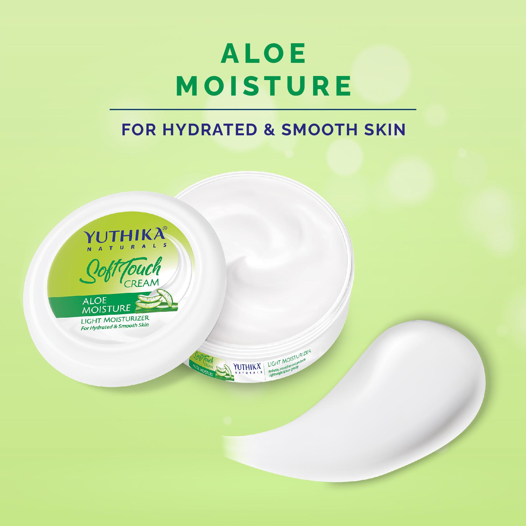 Yuthika Naturals Aloe Moisture Light Moisturizer Cream For Face, Hand & Body, Non-sticky, Deep Nourishment, Suitable For All Skin Types (300ML) image 4