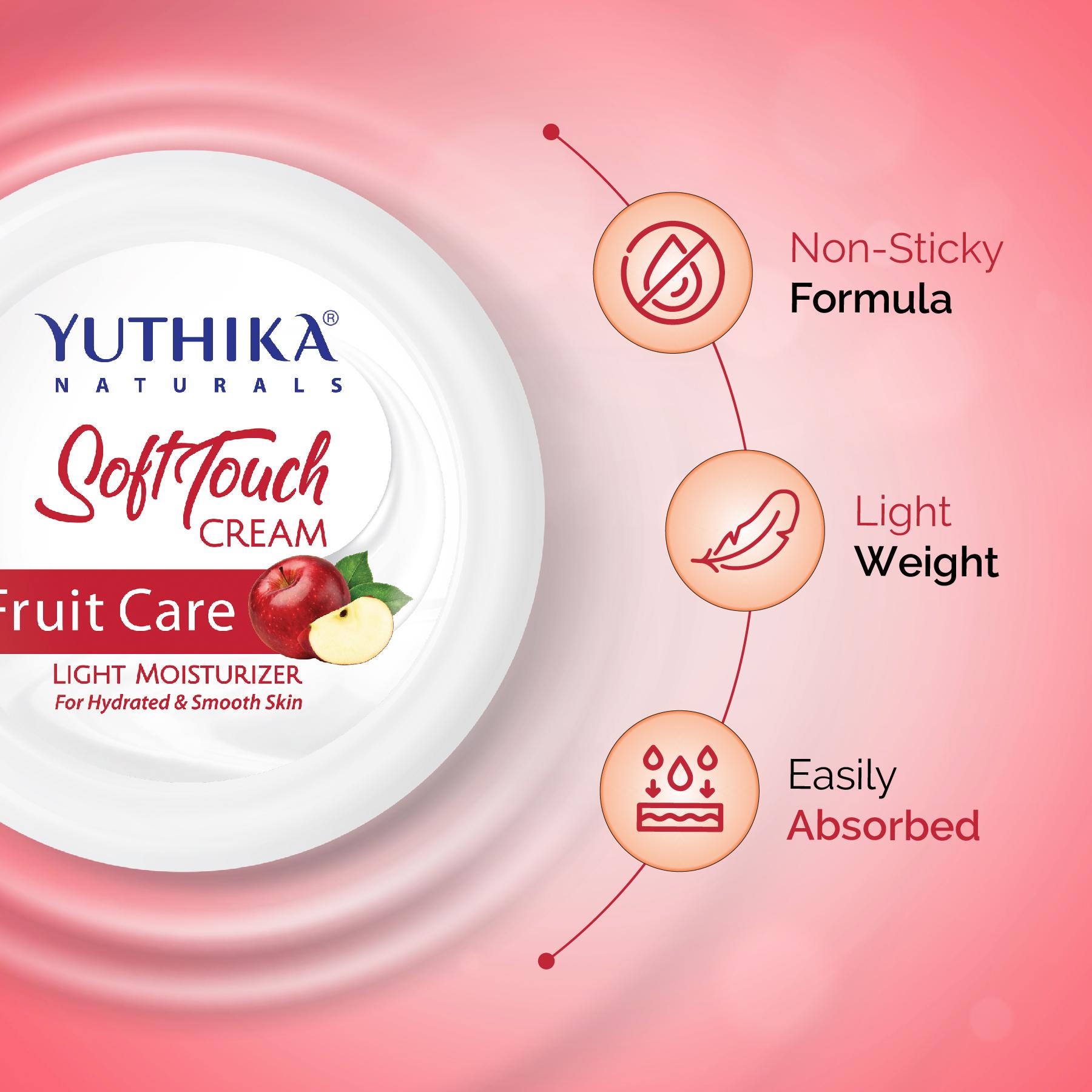 Yuthika Fruit Care Light Moisturizer Cream 24 Pcs Jar (15ML Each) | Non Sticky, Instant Hydration, Deep Nourishment | For Face, Hand & Body | All Skin Types image 4
