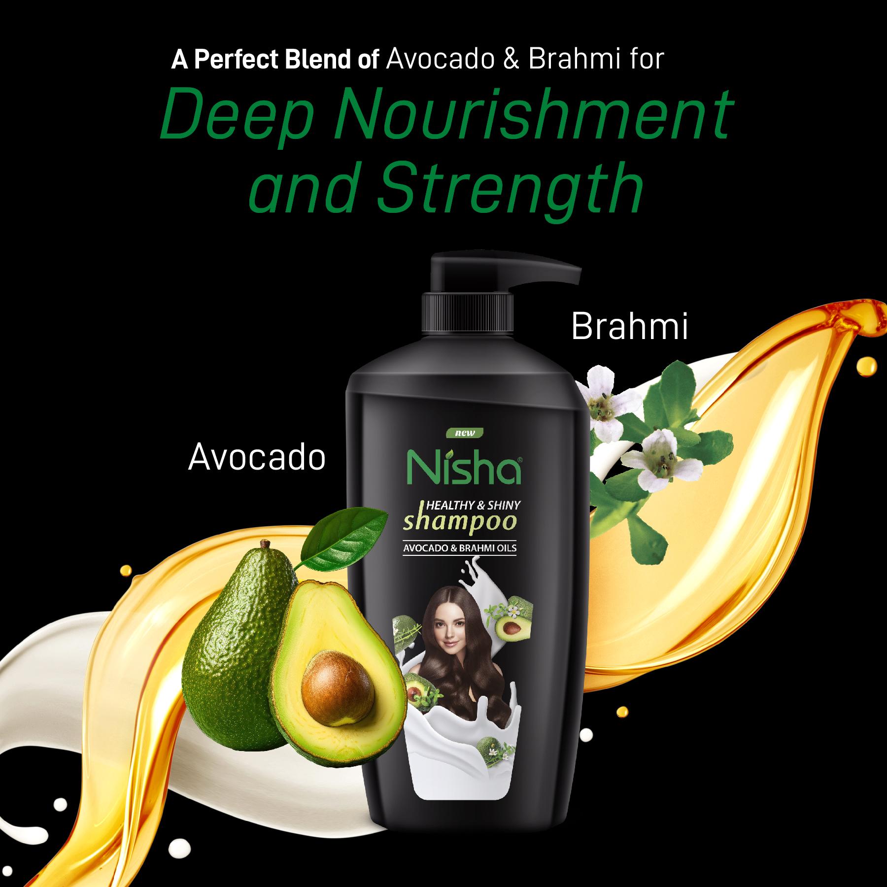 Nisha Avocado And Brahmi Oil Shampoo For Women & Men 650 Ml For Silky, Shiny And Healthy Hair, Cleanse Oily Scalp, All Hair Types image 4