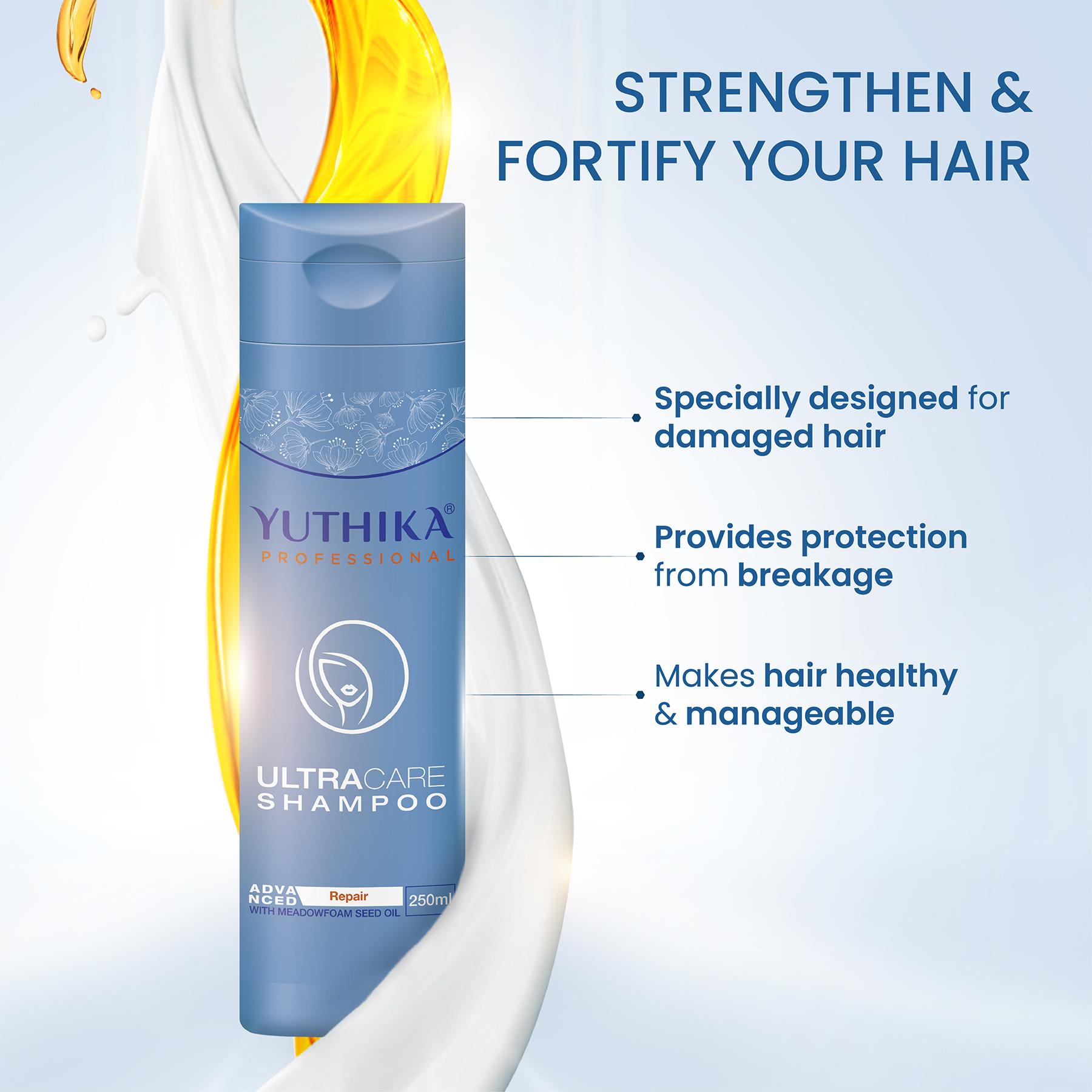 Yuthika Professional Ultra Care Shampoo For Women & Men With Meadfoam Seed Oil Hair Shampoo For Damaged, Weak, Dry And Frizzy Hair, All Hair Types, (250ML) image 4