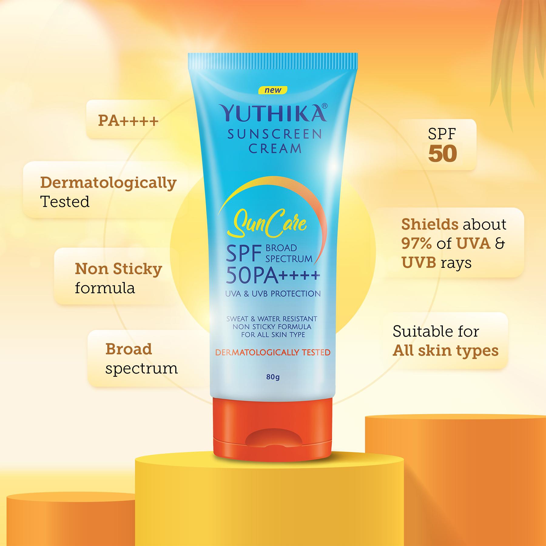 Yuthika Sunscreen Lotion Spf 50 Pa+++ 80G | High Protection, Non-greasy Formula, Uva & Uvb Protection For All Skin Types image 4