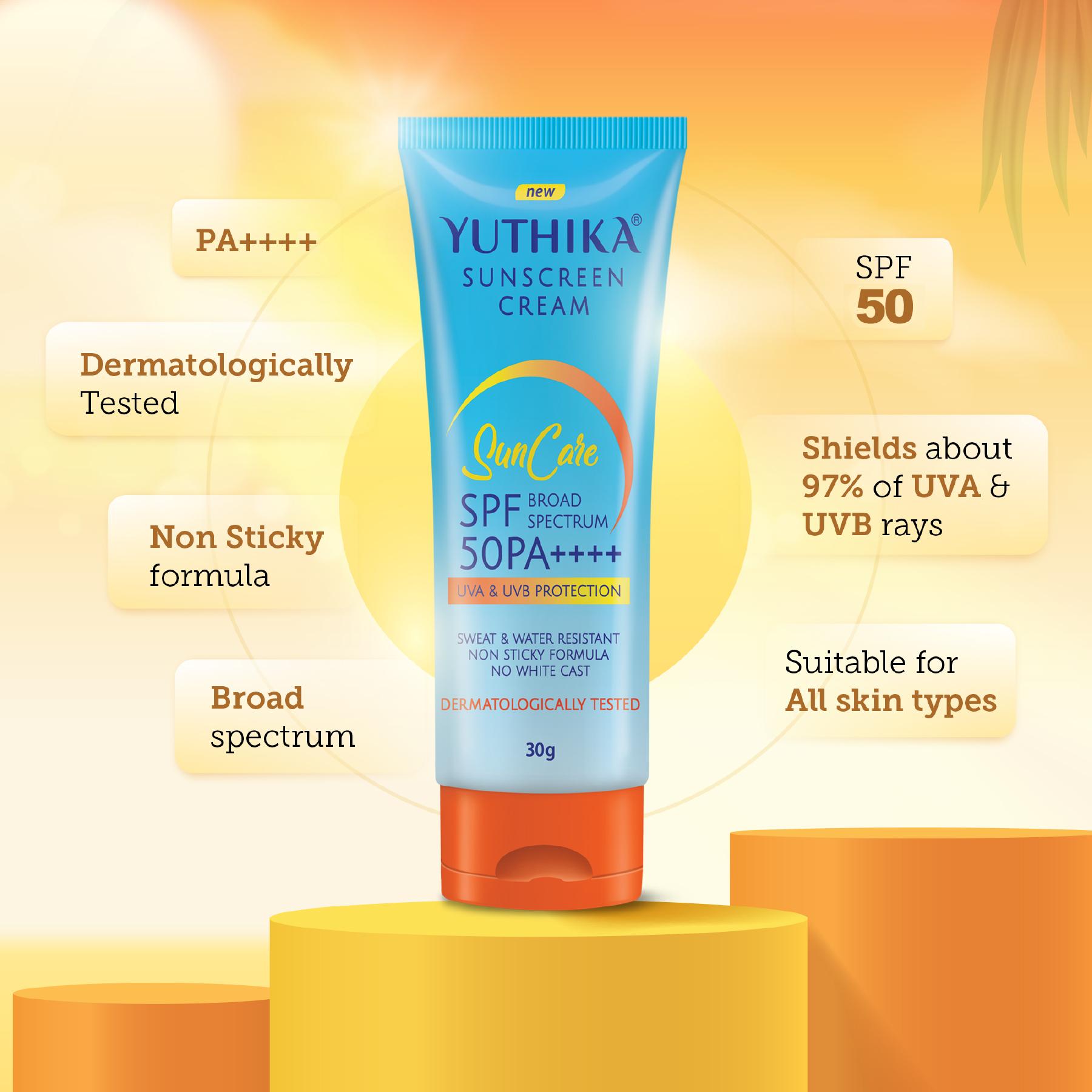Yuthika Sunscreen Lotion Spf 50 Pa+++ 30G | High Protection, Non-greasy Formula, Uva & Uvb Protection For All Skin Types image 4