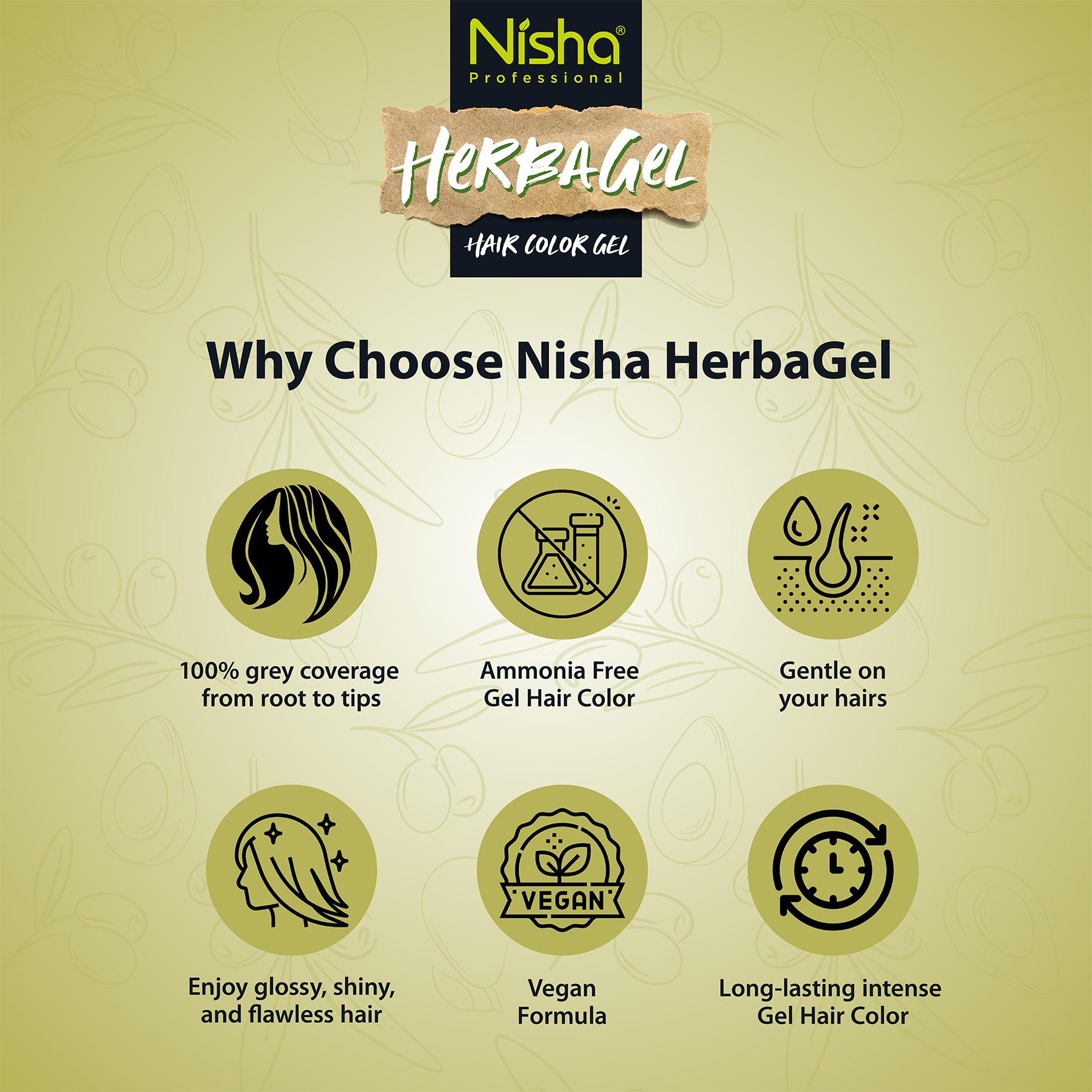 Nisha Care Hair & Beard Colour Gel 1000ML, Original Black, 100% Grey Coverage, No-ammonia, Long Lasting, Professional Dye For Men & Women, Vegan, No Parabens image 4