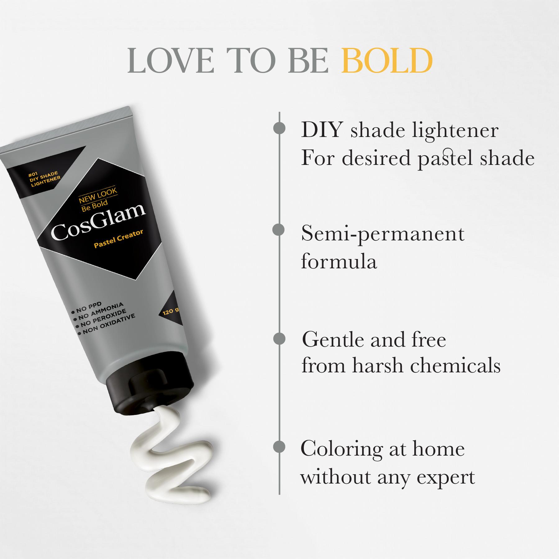 Cosglam Semi Permanent Hair Color For Women & Men, (120G, Pastel Creator) Enriched With Conditioner, Glossy Finish, No Ammonia, No Peroxide & Non Oxidative image 4