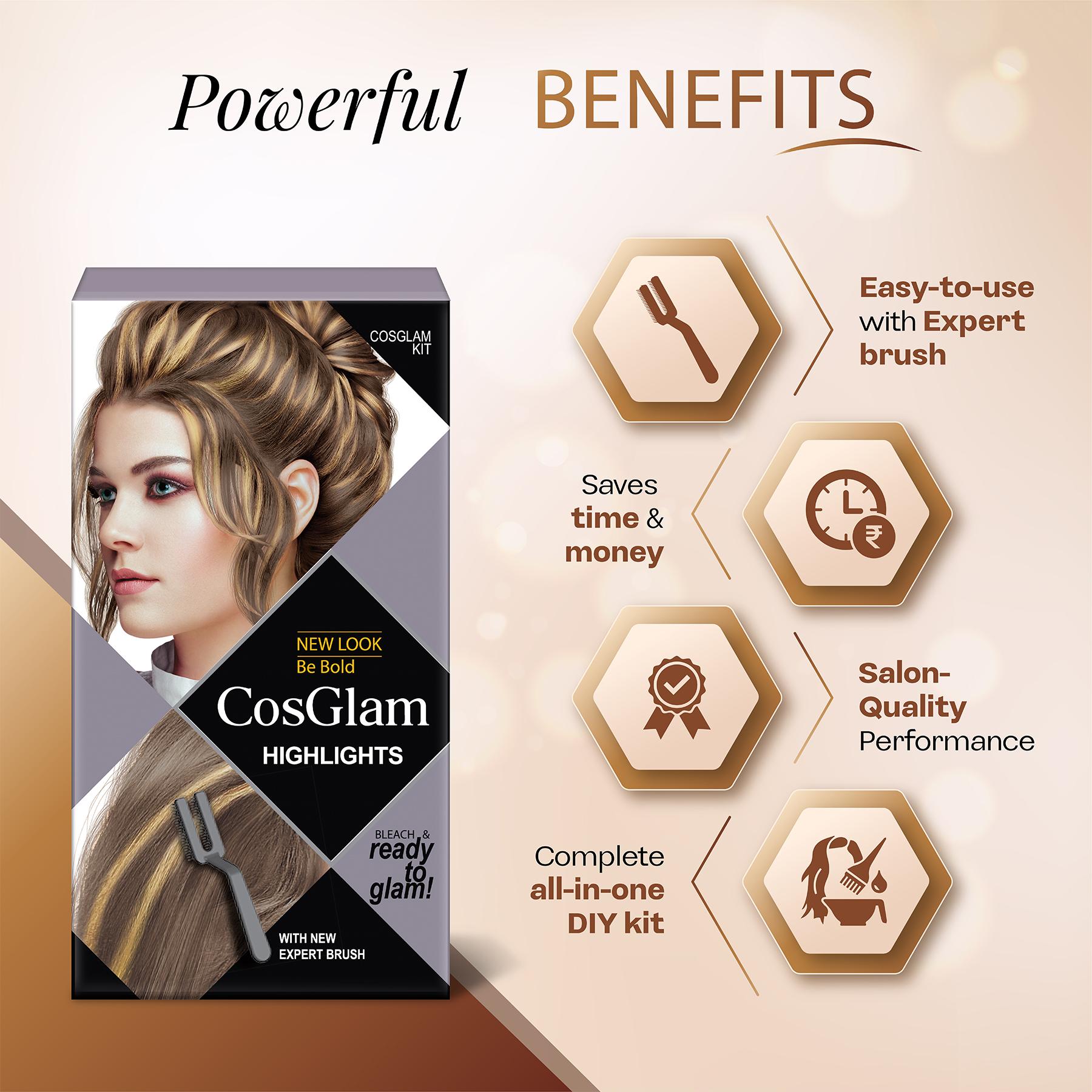 Cosglam Hair Highlights Colour For Women Semi Permanent Hair Color, 115ML Hair Highlighter Ready To Glam For Men & Women image 4