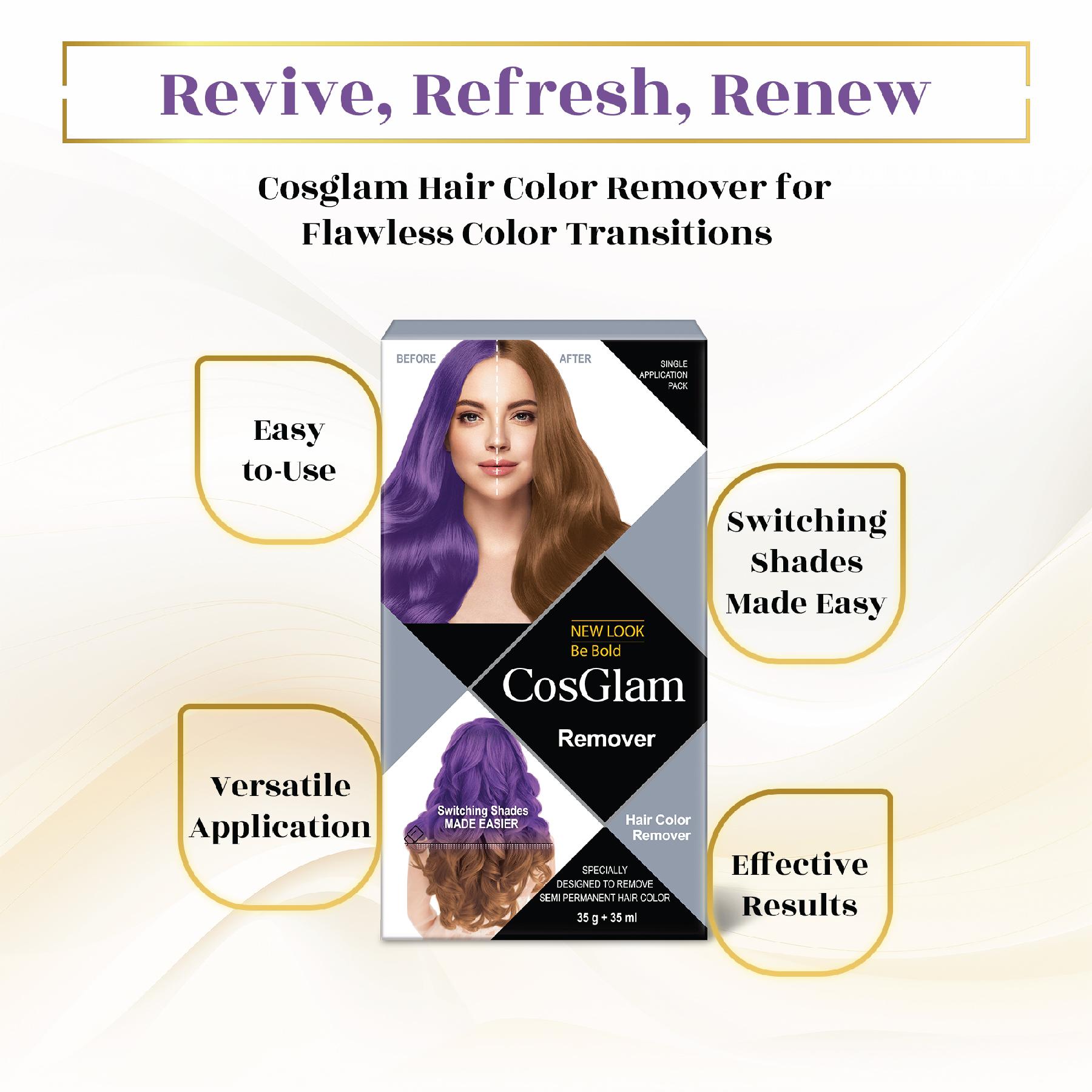 Cosglam Hair Highlighter Remover - 70ML | Efficiently Removes Highlighter Hair Highlights For Women With Easy Application image 4