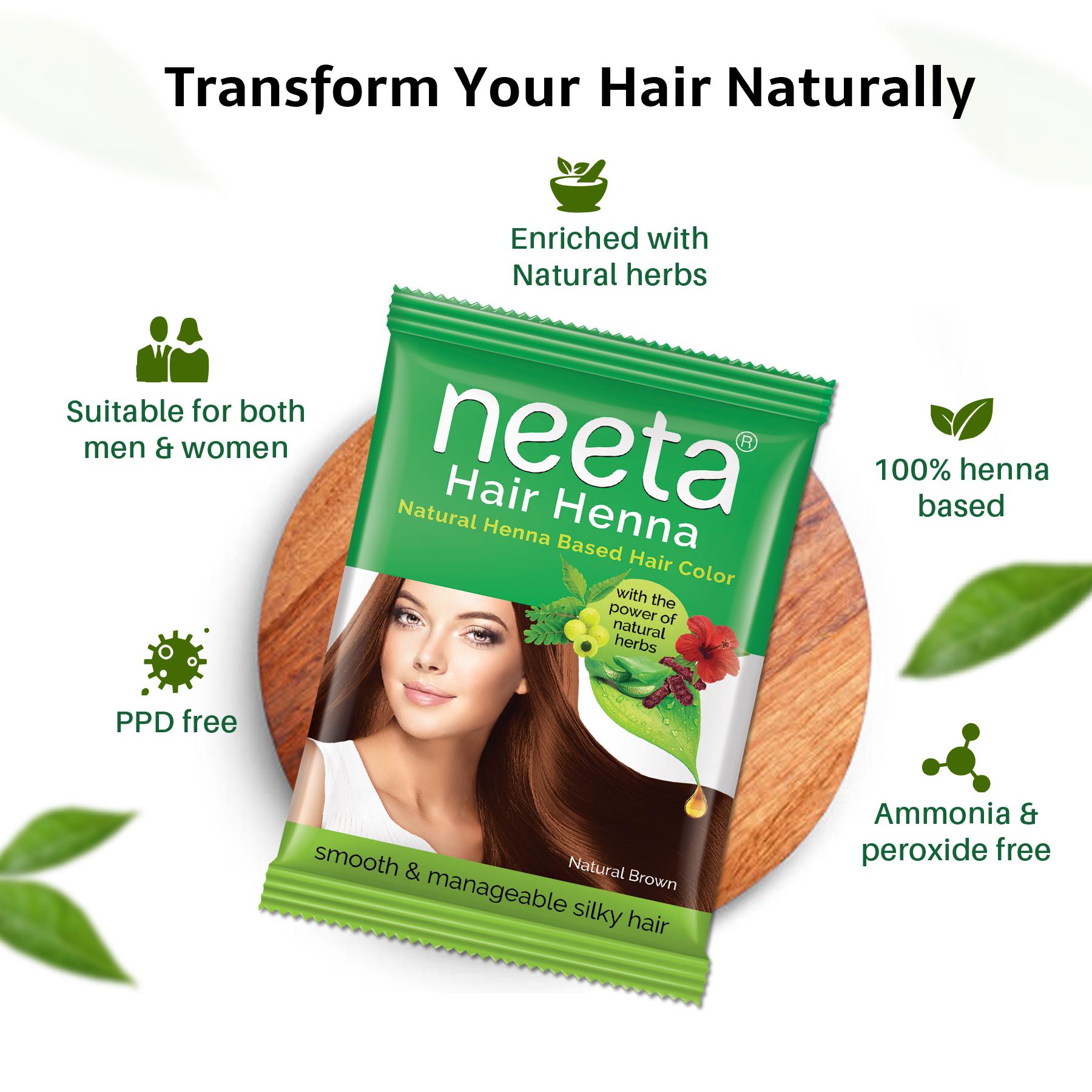 Henna Powder For Hair Color With Amla, Shikakai, Heena & Aloe Vera For Smooth, Natural Brown Hair 50G Per Pack, 6 Packs image 4