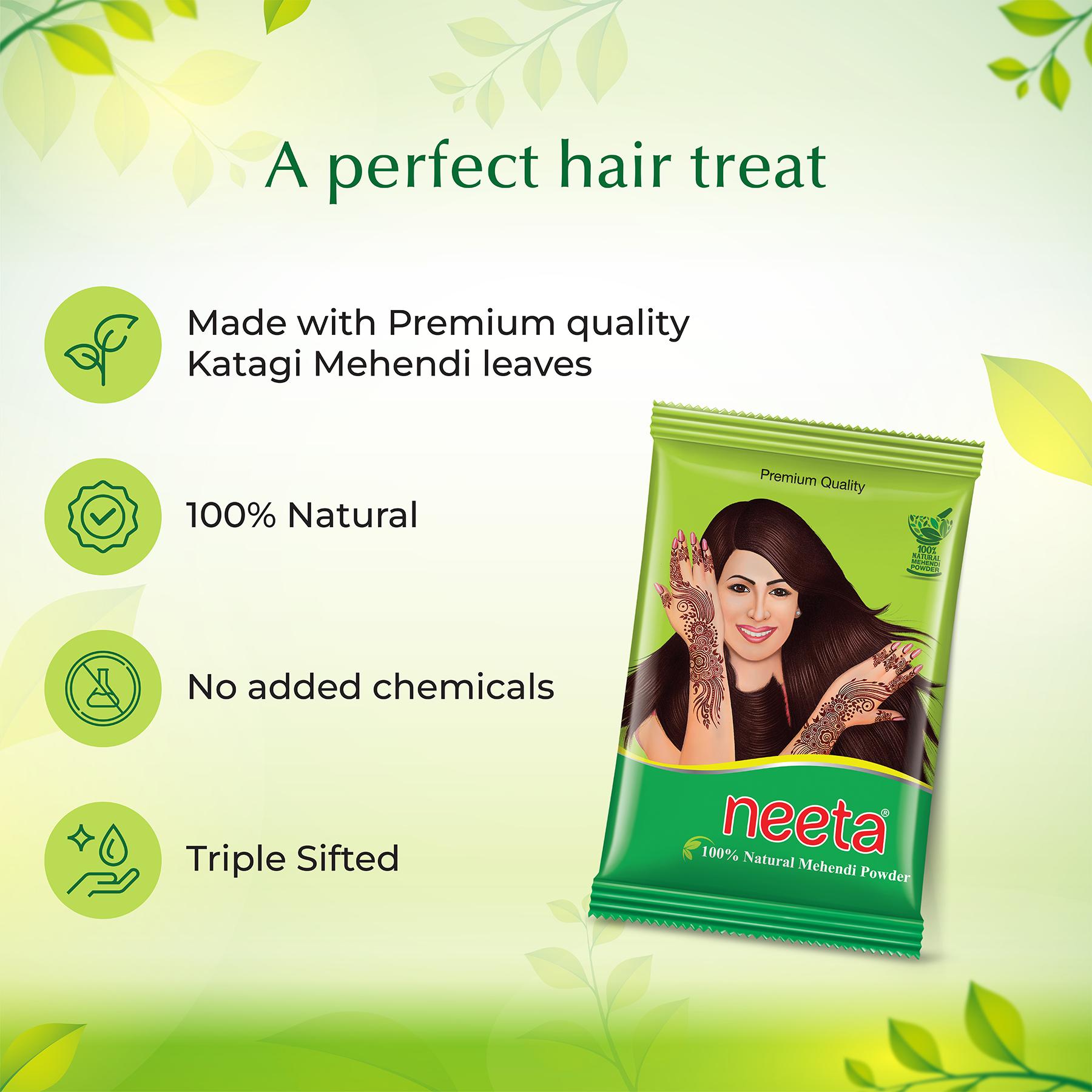 Neeta 100% Natural Mehendi Powder Premium Quality Pure Henna Powder Brown (500G) image 4