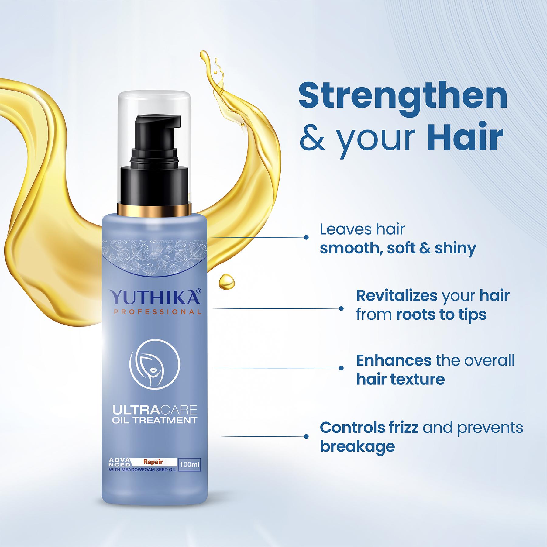 Yuthika Hair Oil - Ultracare Hair Treatment Oil 100ML For Dry, Damaged & Frizzy Hair - Light & Non-sticky Hair Care Oil For Men & Women, Soft & Strong Hair For All Hair Types image 4