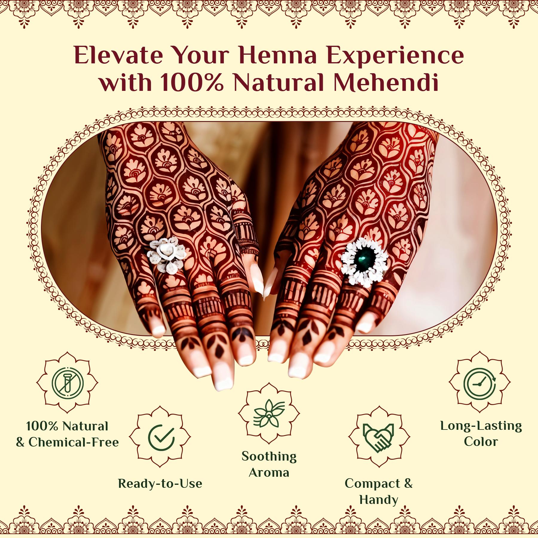 Neeta Mehendi Cone For Hand Design – 12 Henna Cones (20G Each Cone) For Bridal, Wedding & Dulhan Mehndi, Ready-to-use image 4