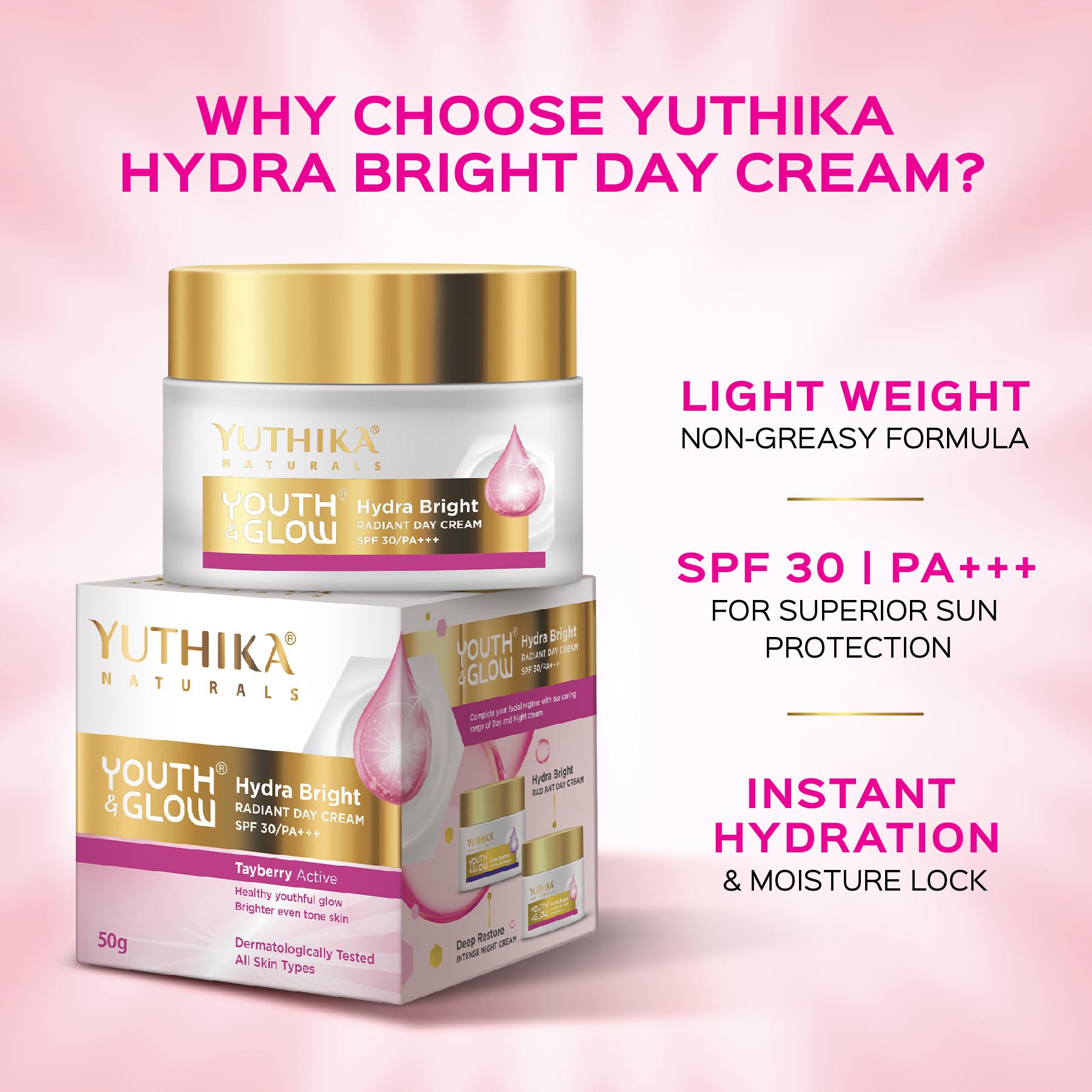 Yuthika Youth & Glow Day Cream For Women Spf30/pa+++, Oil-free, Non-sticky, Reduces Dark Spots, Fine Lines & Wrinkles, Dermatologist Tested For All Skin Types (50G) image 5