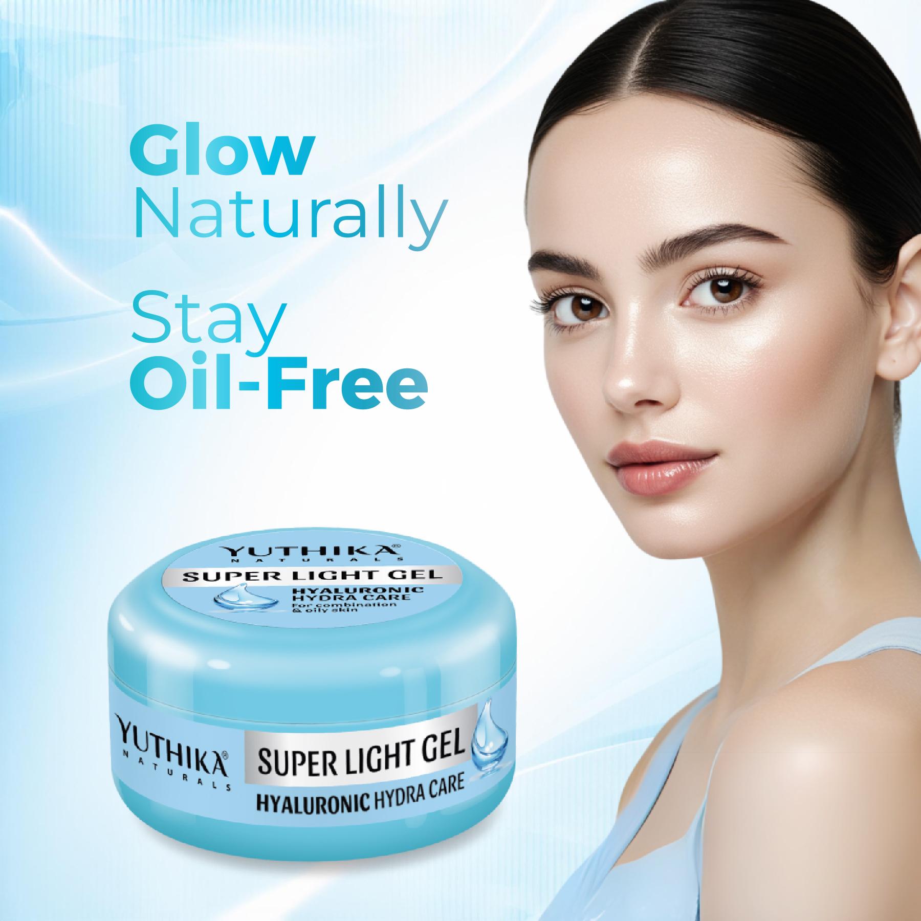 Yuthika Super Light Gel Face Moisturizer With Hyaluronic Acid 300ML | Oil-free & Non Sticky | Face Gel For Combination & Oily Skin | Moisturizer Cream image 5