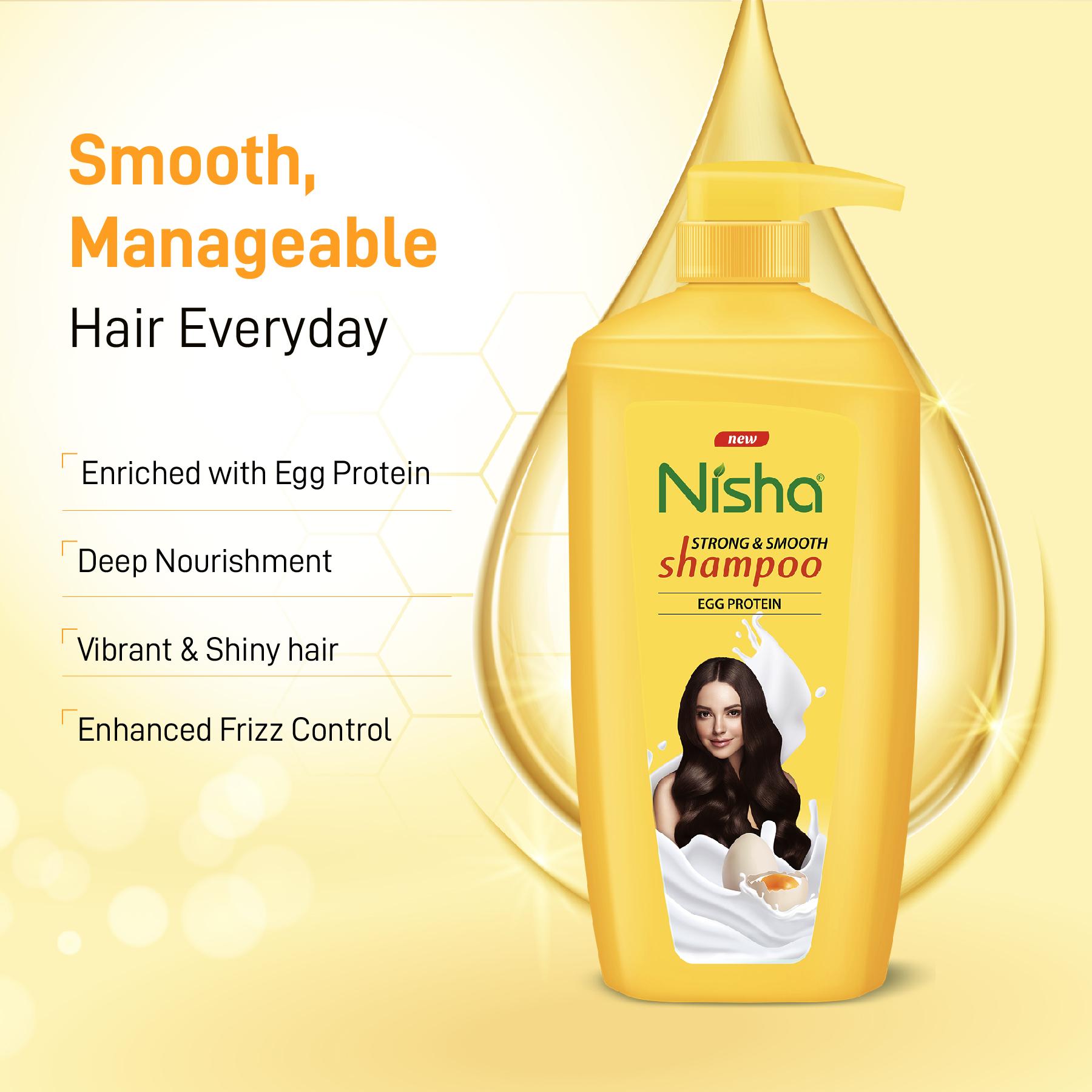 Nisha Egg Protein Shampoo For Women & Men 650 Ml For Strong, Smooth & Shiny Hair, Frizz Control, Deep Nourishment, All Hair Types image 5