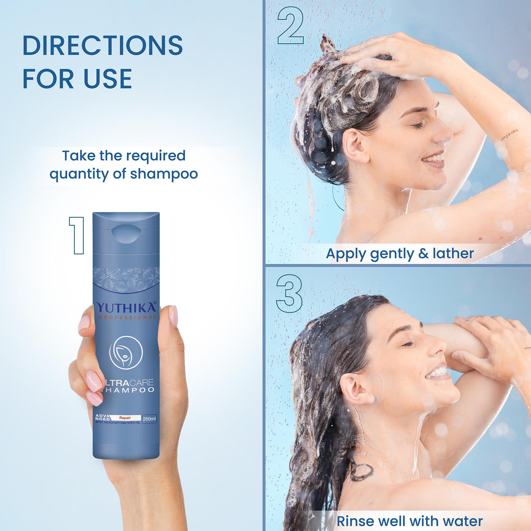 Yuthika Professional Ultra Care Shampoo For Women & Men With Meadfoam Seed Oil Hair Shampoo For Damaged, Weak, Dry And Frizzy Hair, All Hair Types, (250ML) image 5