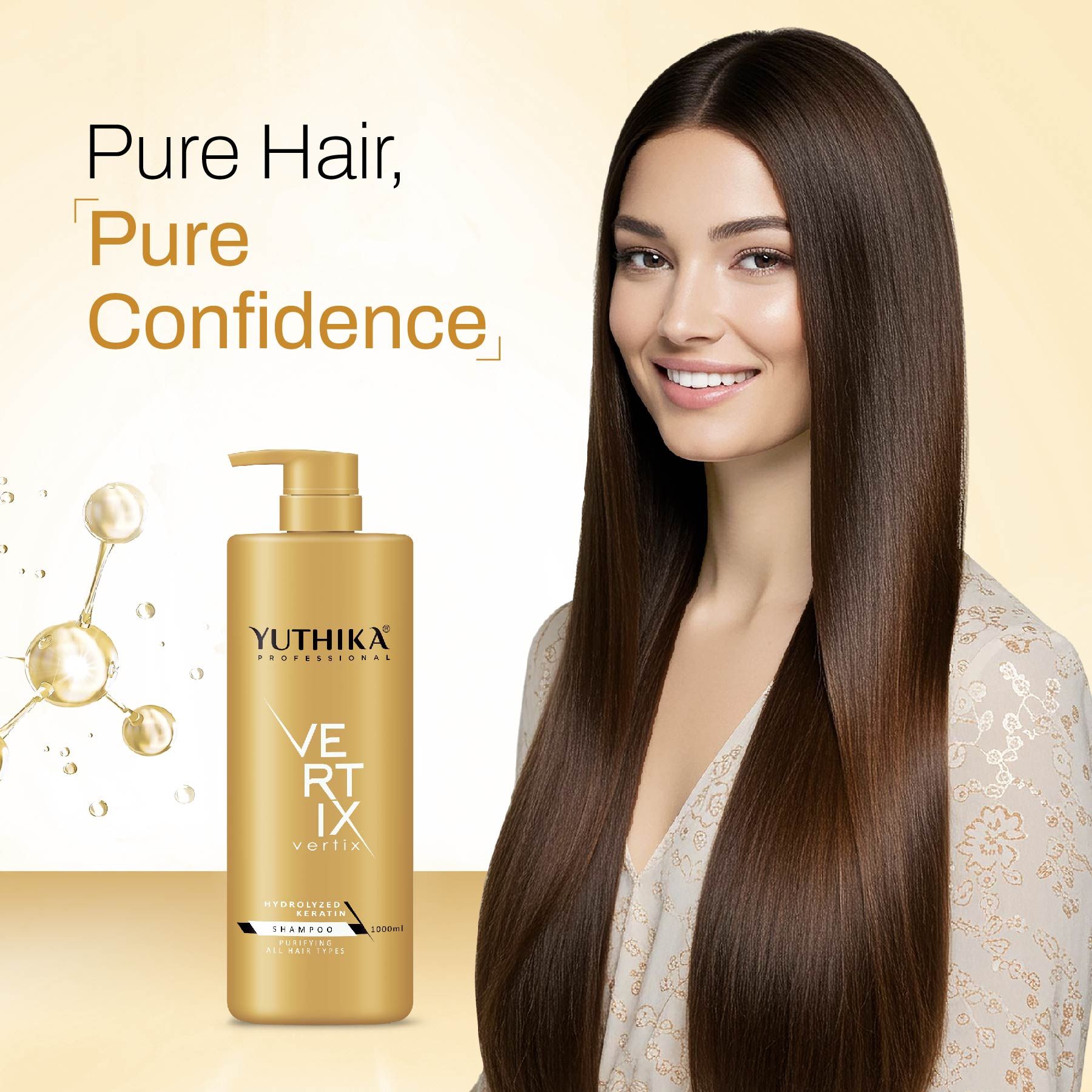 Yuthika Professional Vertix Hydrolyzed Keratin Purifying Shampoo For All Hair Types 1000ML I Deep Cleansing, Removes Dirt, Impurities & Strengthens image 5